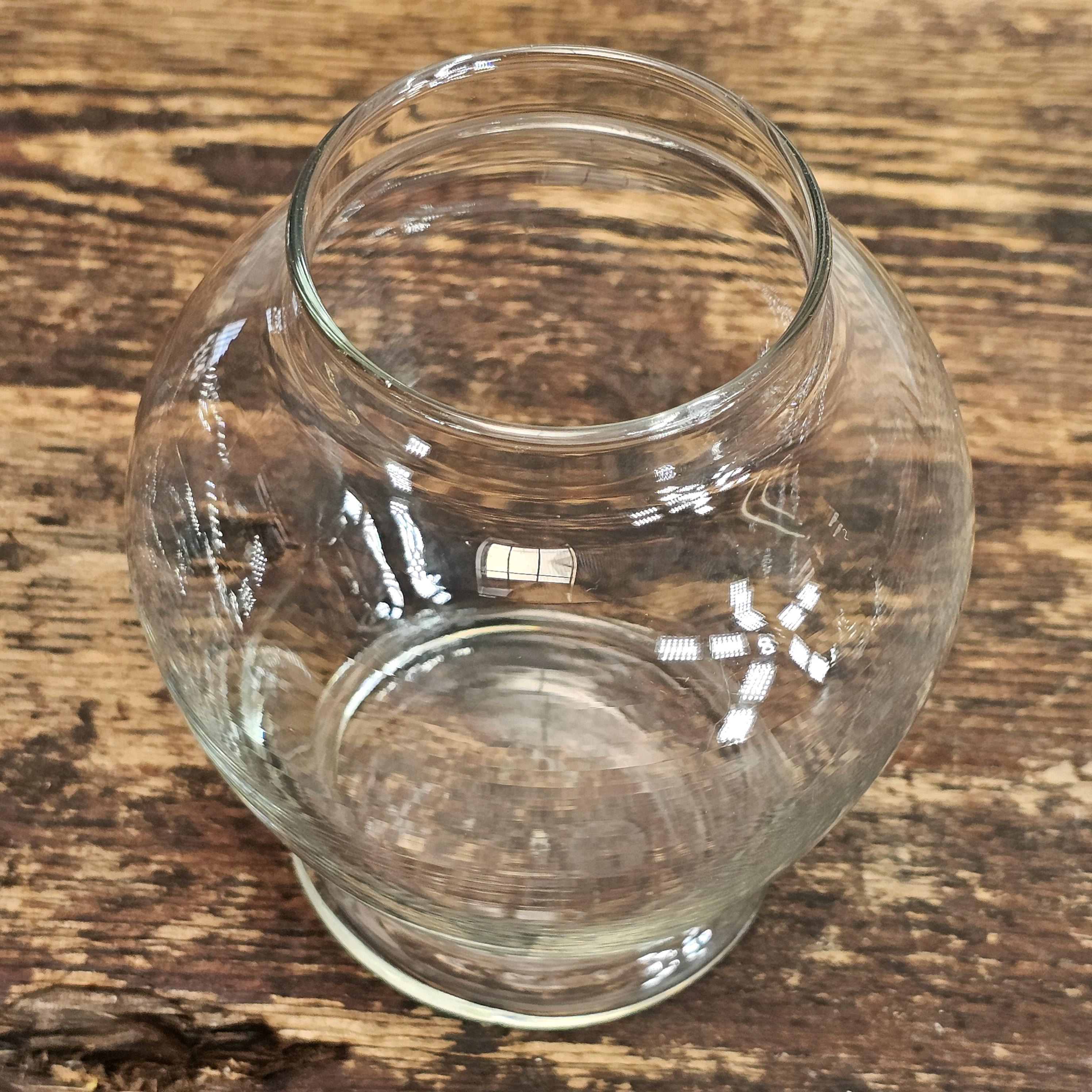 Vintage Apothecary Clear Glass Ginger Jar 4" Dia x 7.5" H