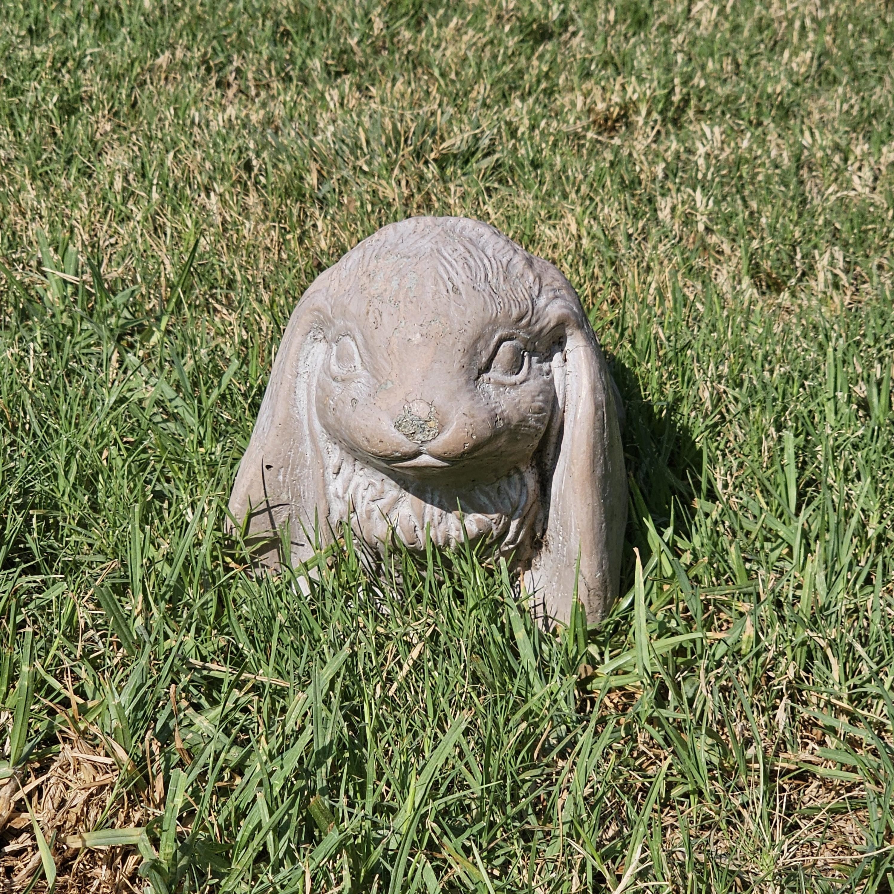 Concrete Lop Eared Rabbit Bunny Garden Statue 10"L x 5.5"W x 6.5"H