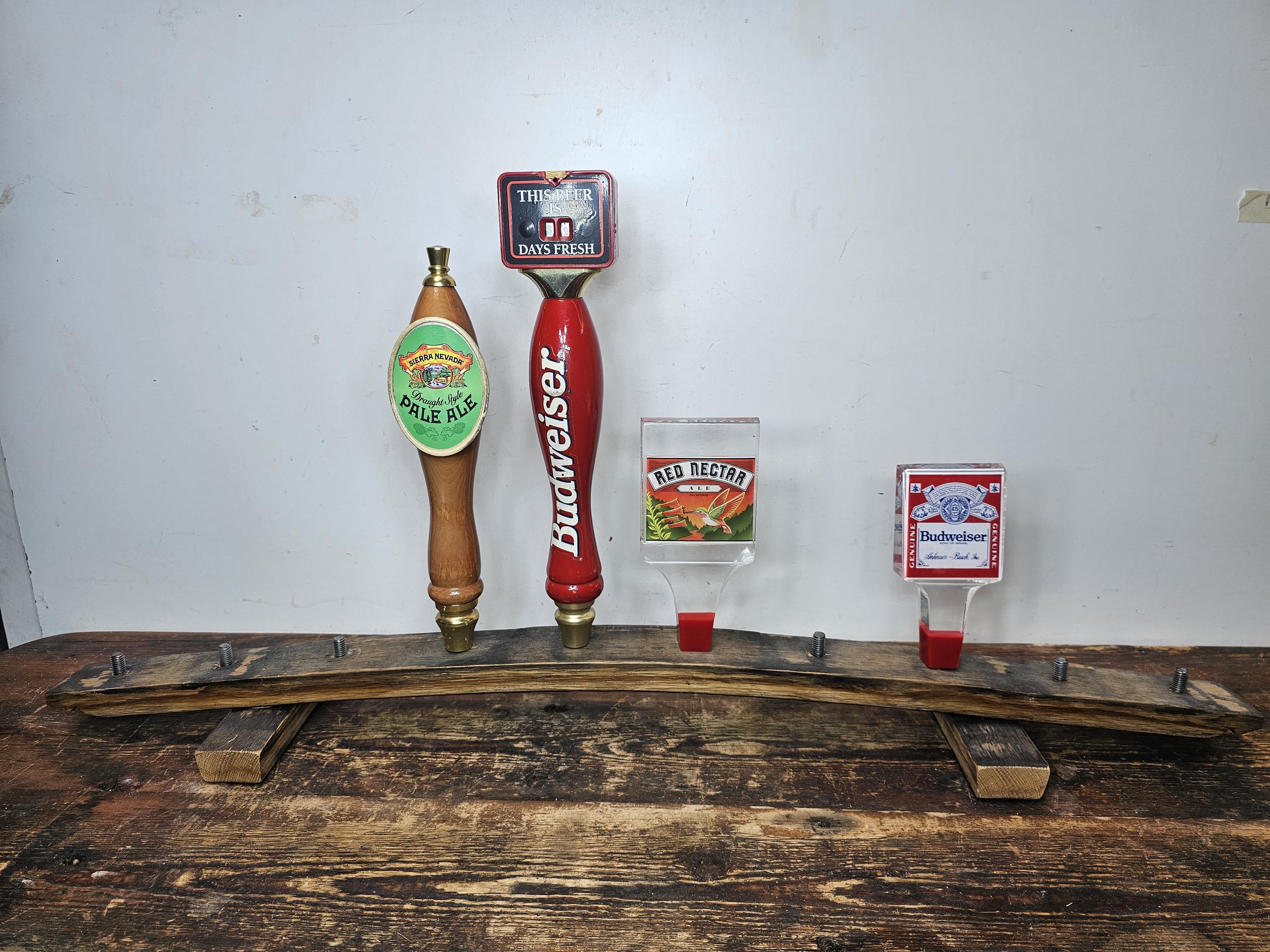 Whiskey Barrel Stave 10 Beer Tap Handle Display Stand ( Handles Not Included )