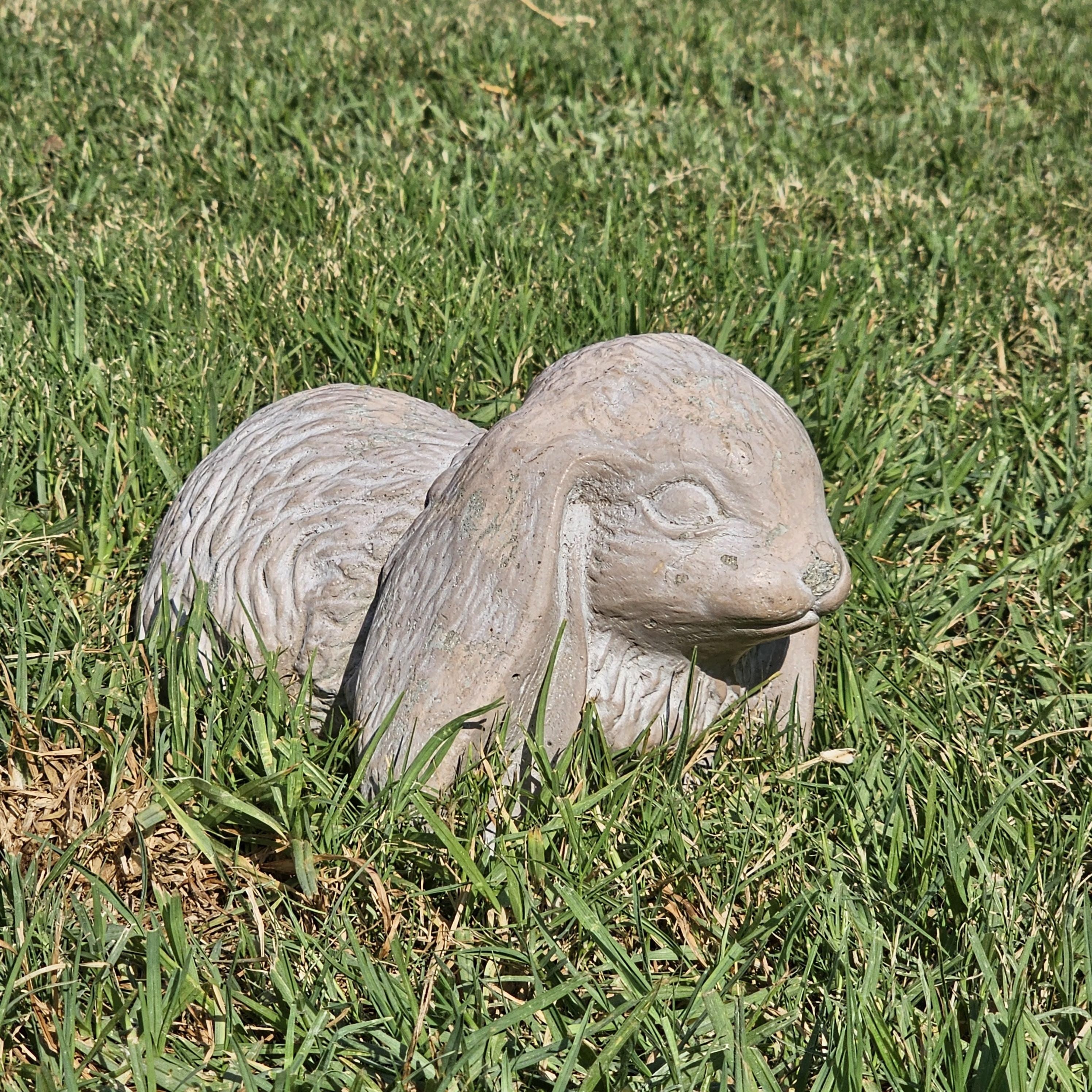 Concrete Lop Eared Rabbit Bunny Garden Statue 10"L x 5.5"W x 6.5"H