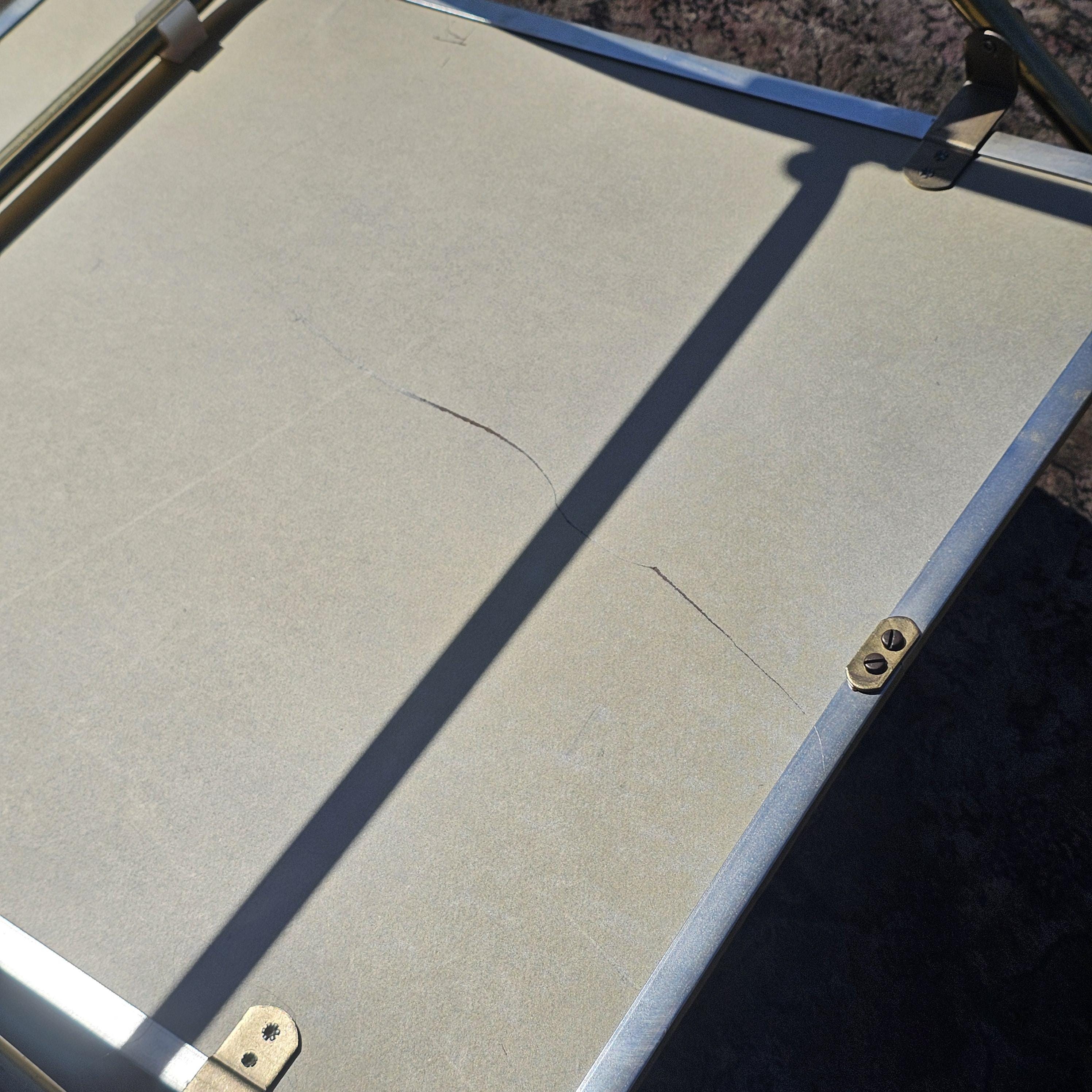 Vintage Mid Century Folding Rolling Bar Serving Cart With Wood Handle