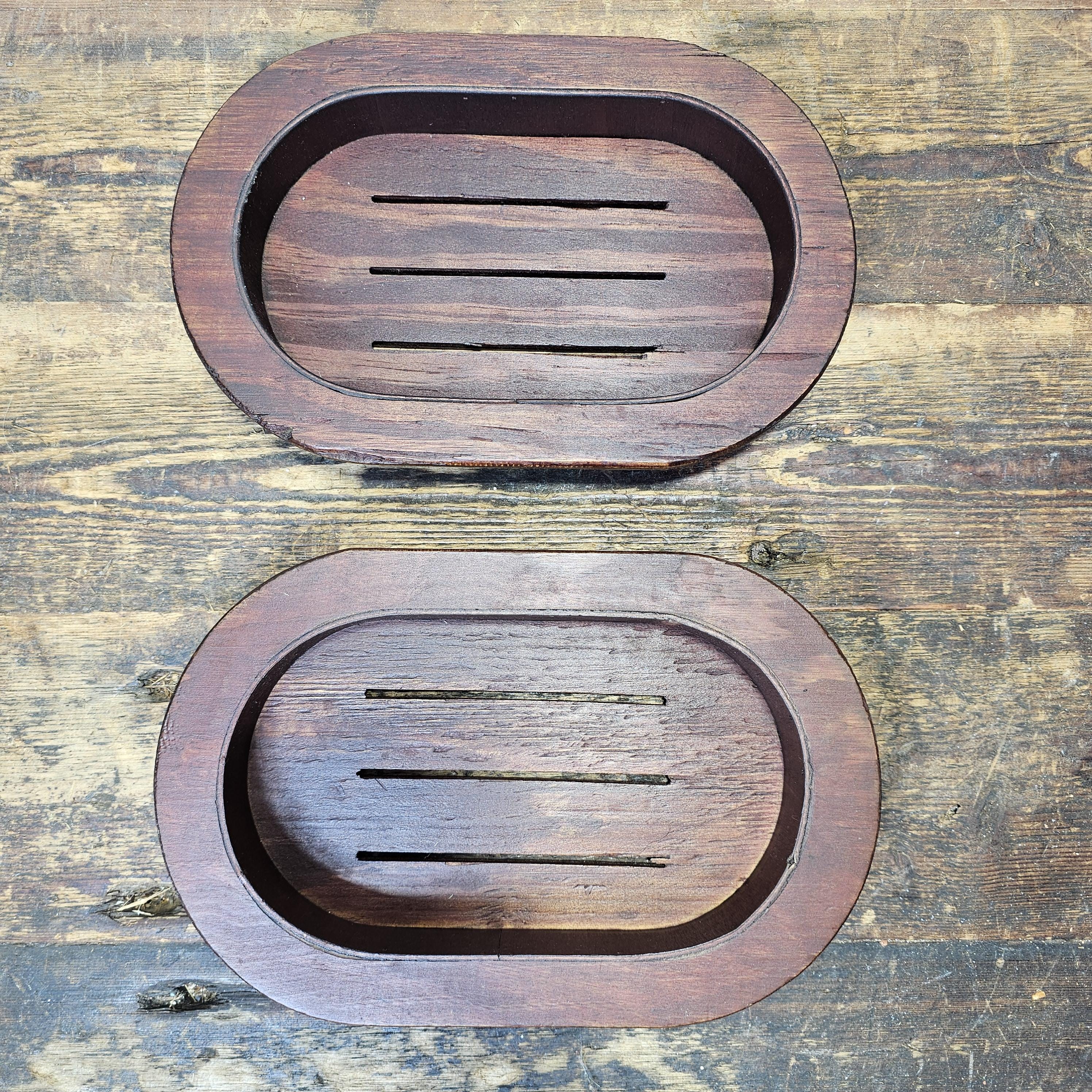 Vintage Black Metal & Wood Tray Two Tier Plant Stand Planter Made In Mexico