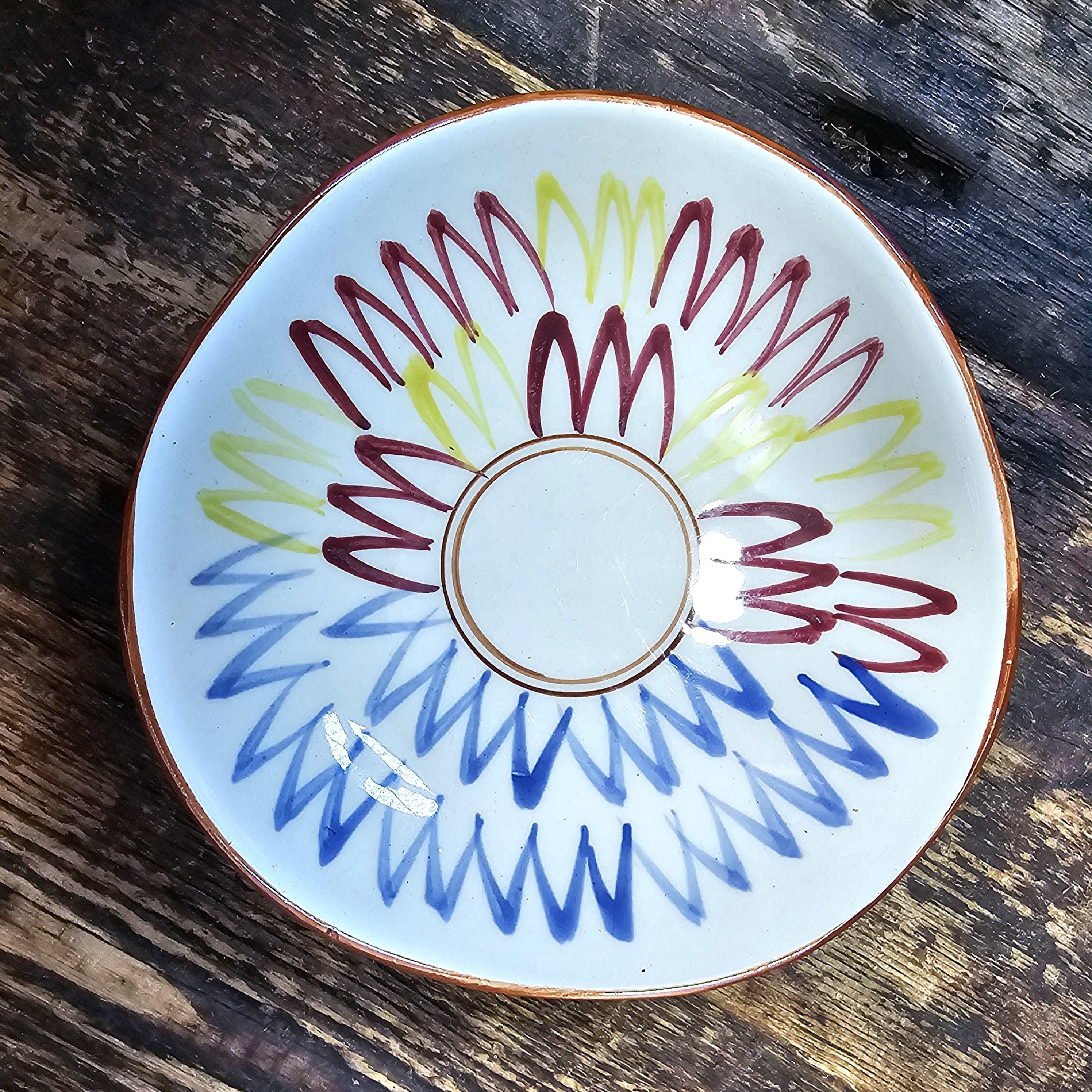 Set of 4 Vintage Nasco Hand Painted Fruit Snack Bowls 6" x 6" x 1.5"H