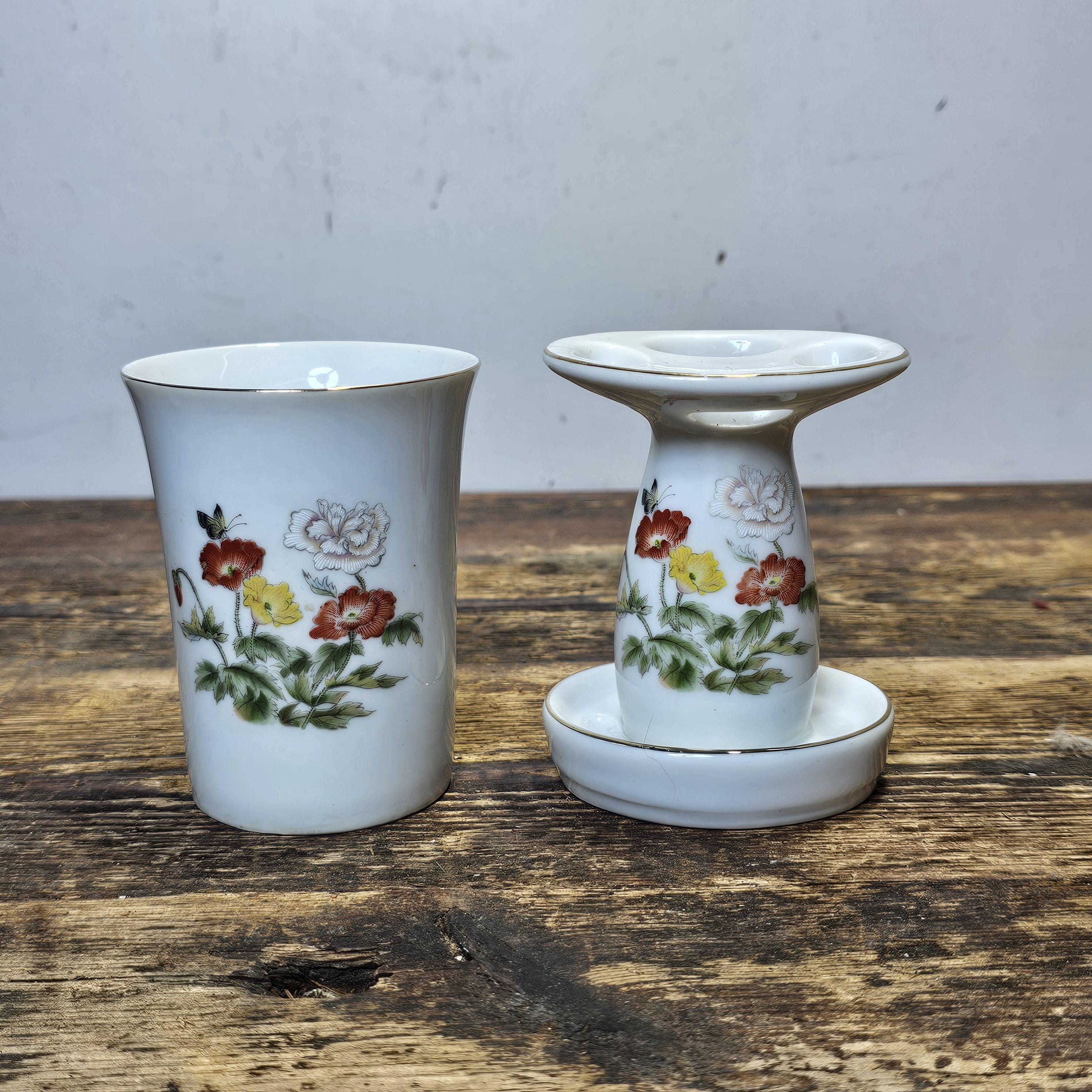 Takahashi San Francisco Ceramic Toothbrush Holder & Cup Tumbler Set 3.75"H