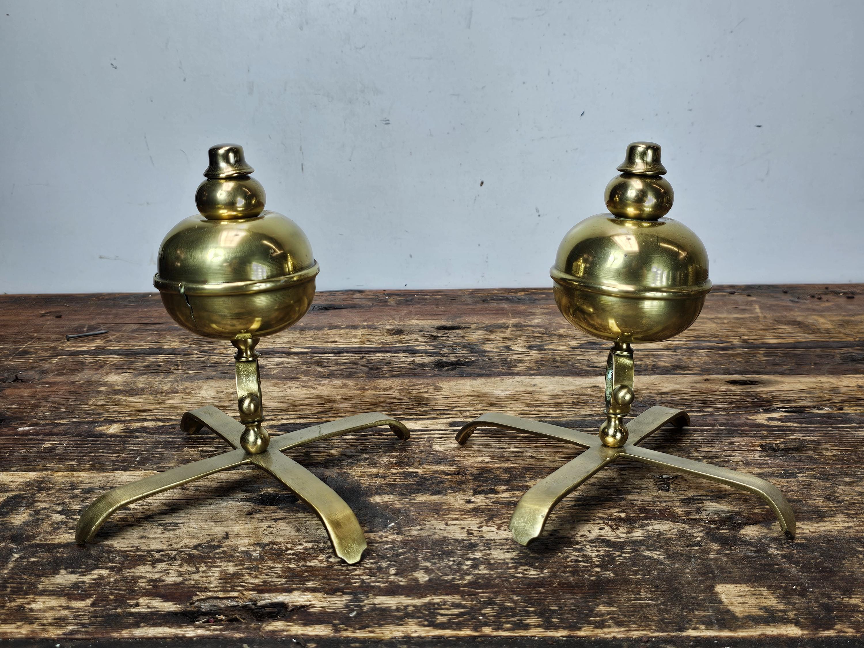 Set of 2 Brass Ornaments Vintage