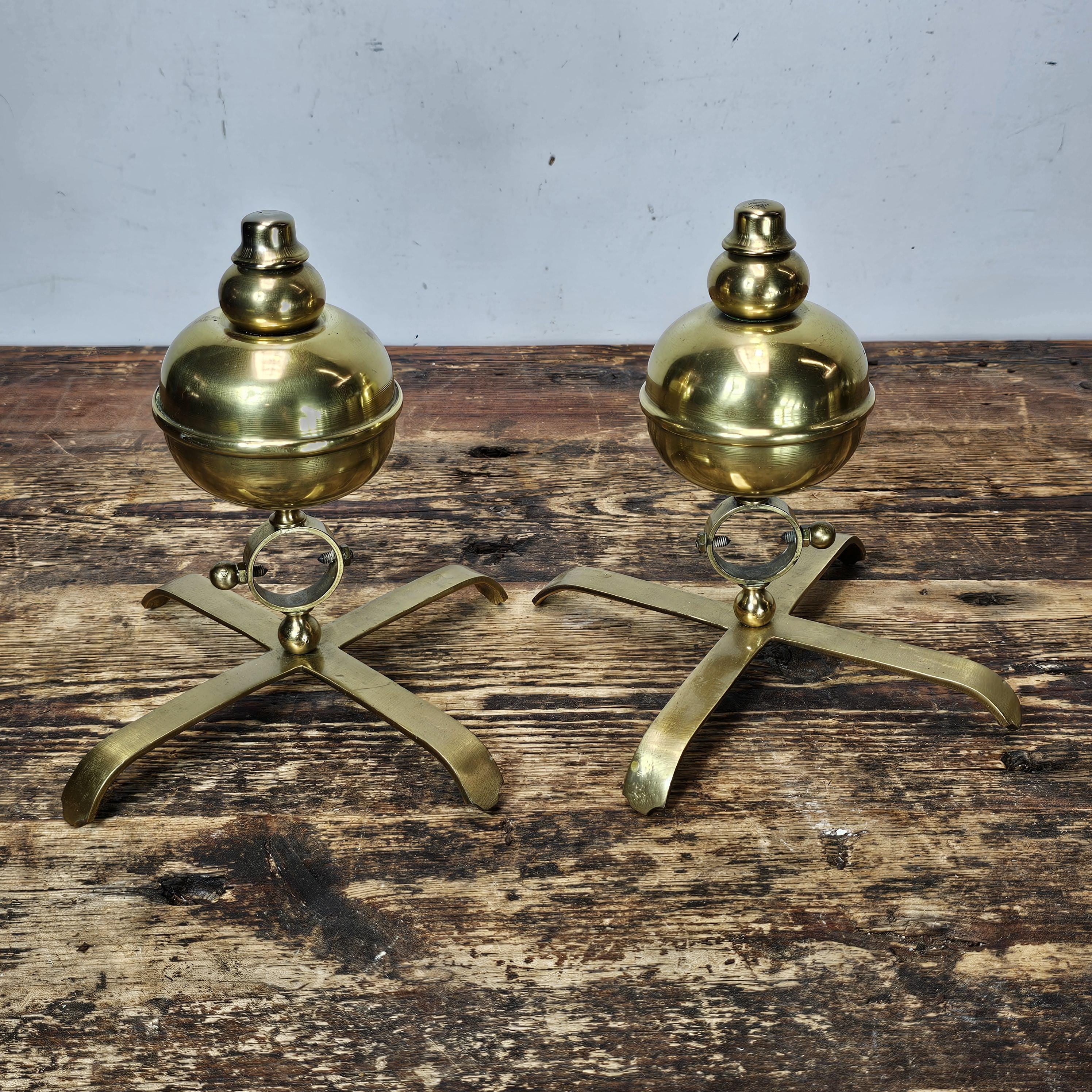 Set of 2 Brass Ornaments Vintage