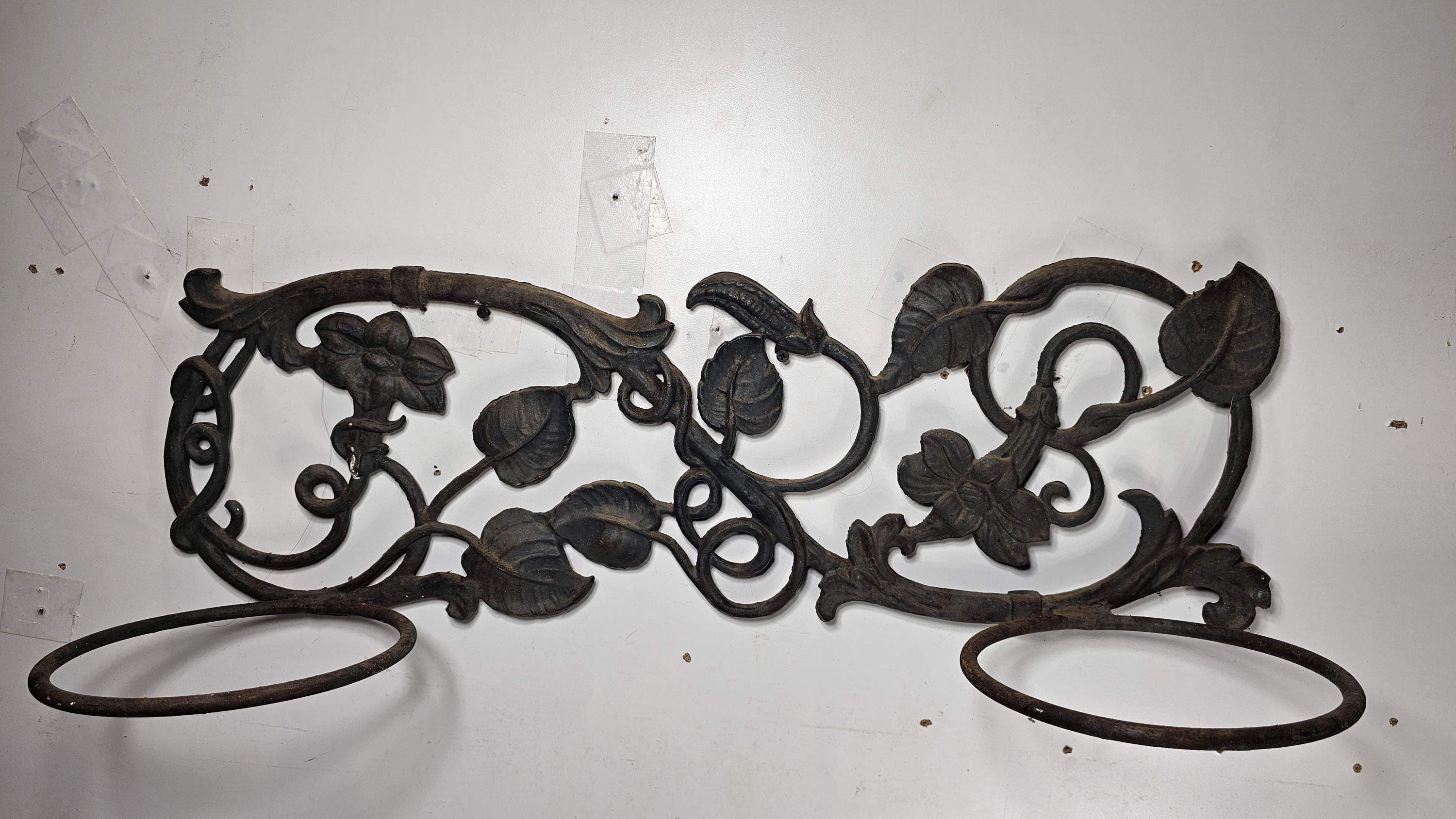 Victorian Style Cast Iron Wall Planter with Ivy Design 28.5"L x 9.5"H x 8.5"D