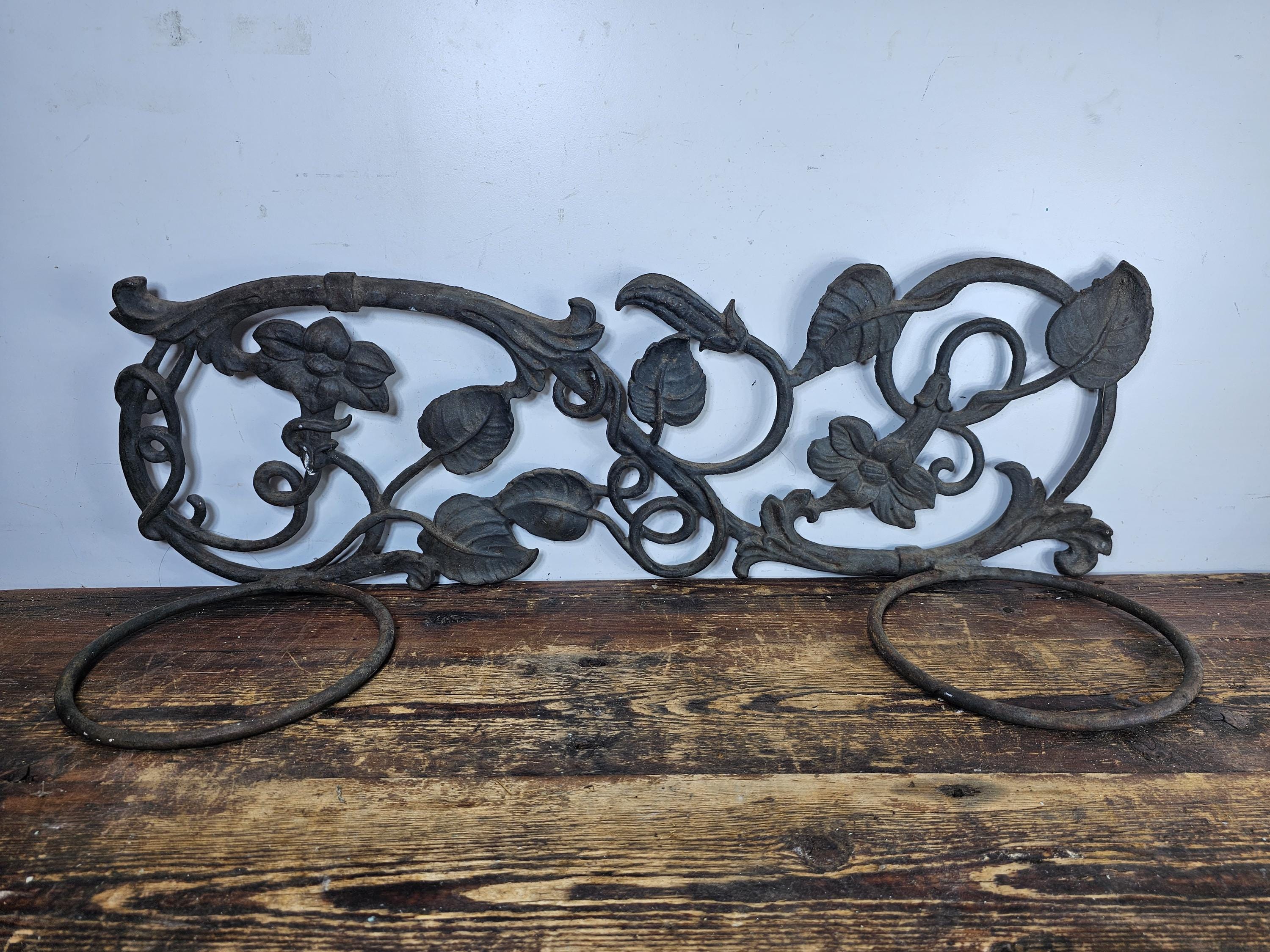 Victorian Style Cast Iron Wall Planter with Ivy Design 28.5"L x 9.5"H x 8.5"D