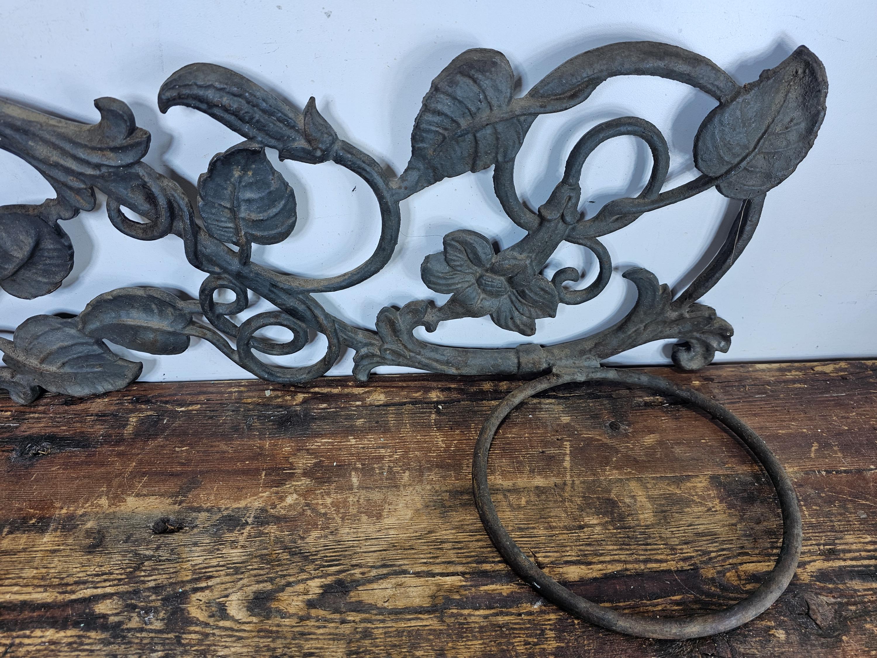 Victorian Style Cast Iron Wall Planter with Ivy Design 28.5"L x 9.5"H x 8.5"D