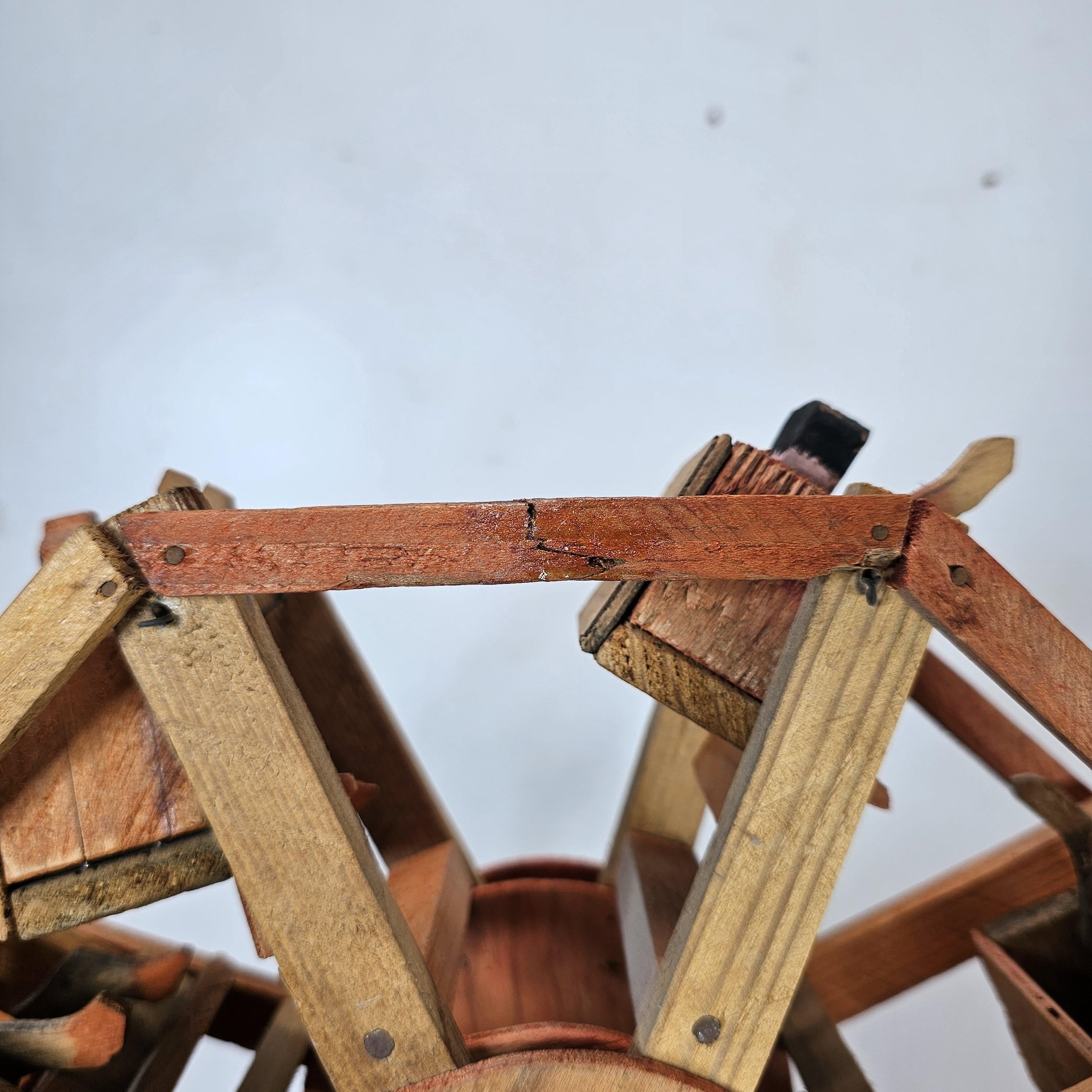 Vintage Mexican Folk Art Wooden Ferris Wheel