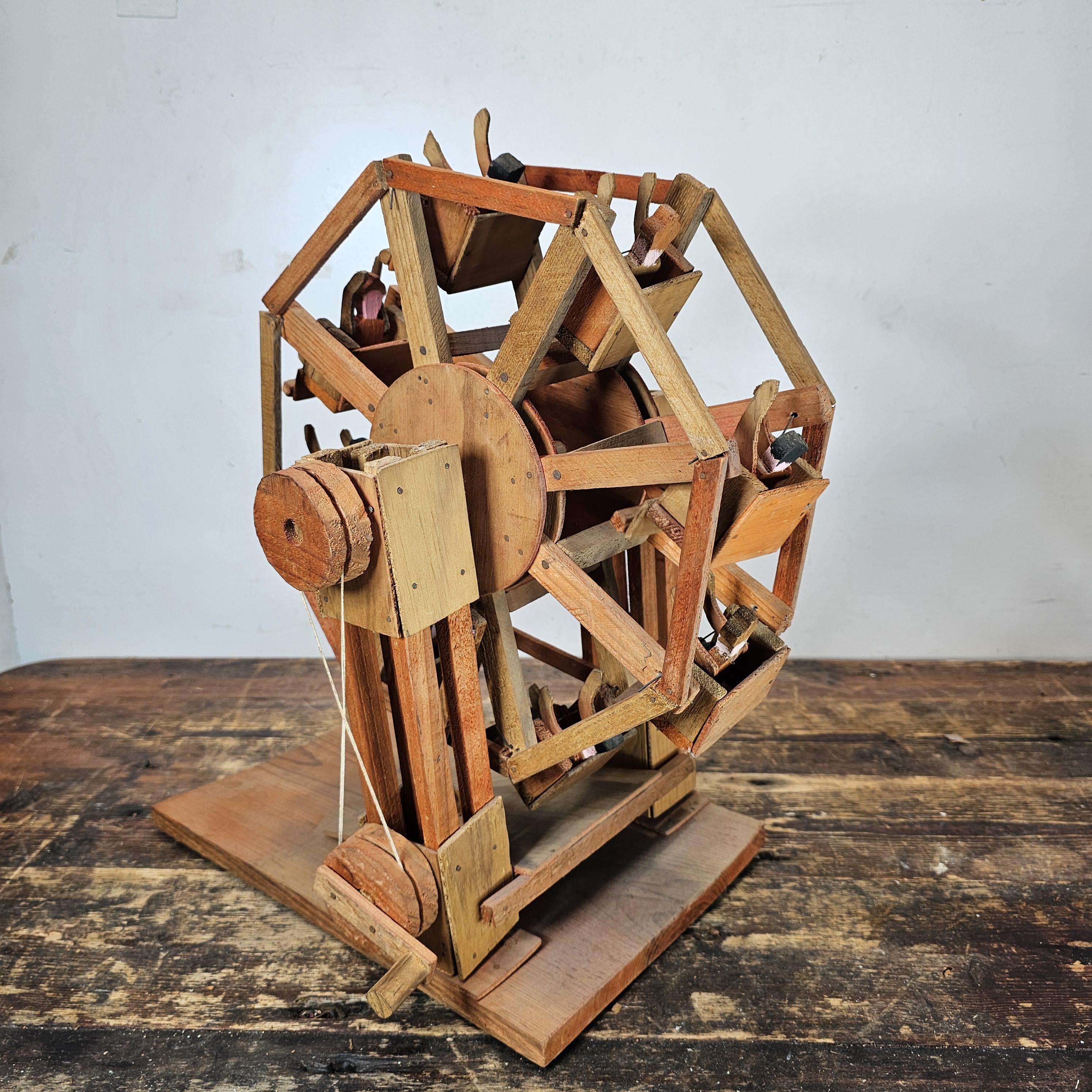 Vintage Mexican Folk Art Wooden Ferris Wheel
