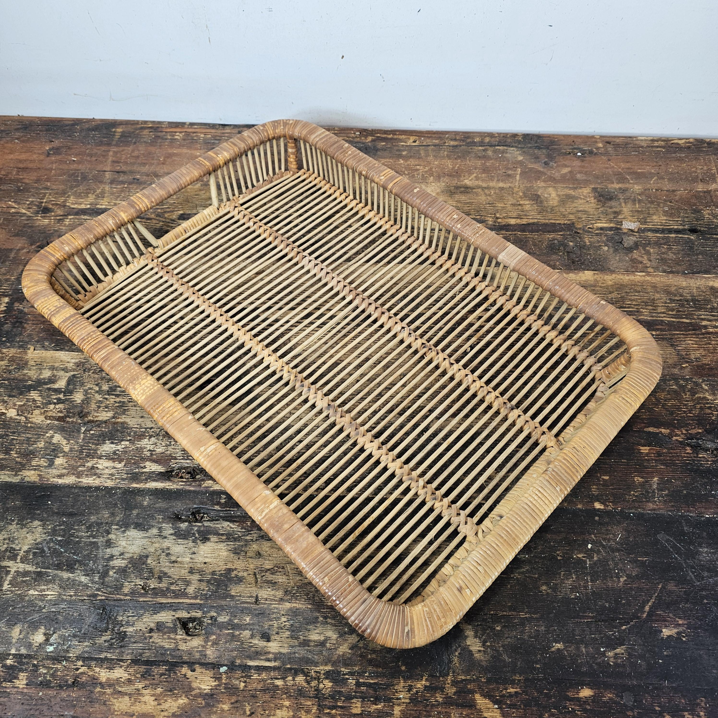 Artek Finland Danish Modern Rattan Tray 1960s