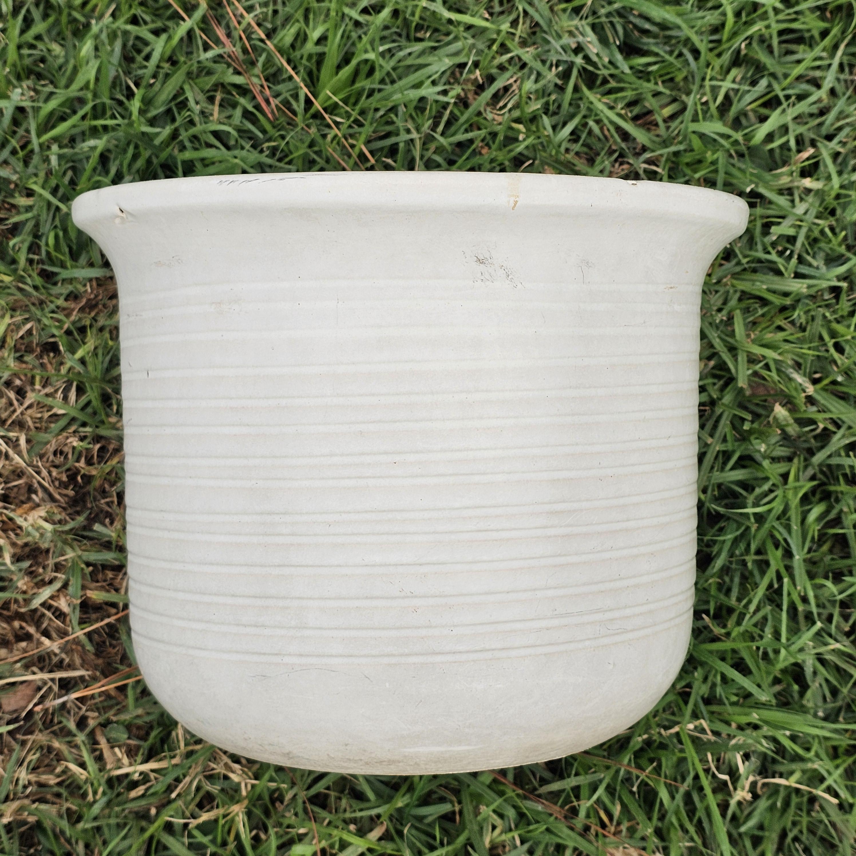 Gainey Ceramics U-10 White Planter Pot La Verne Calif USA MCM 10" Dia x 8" H
