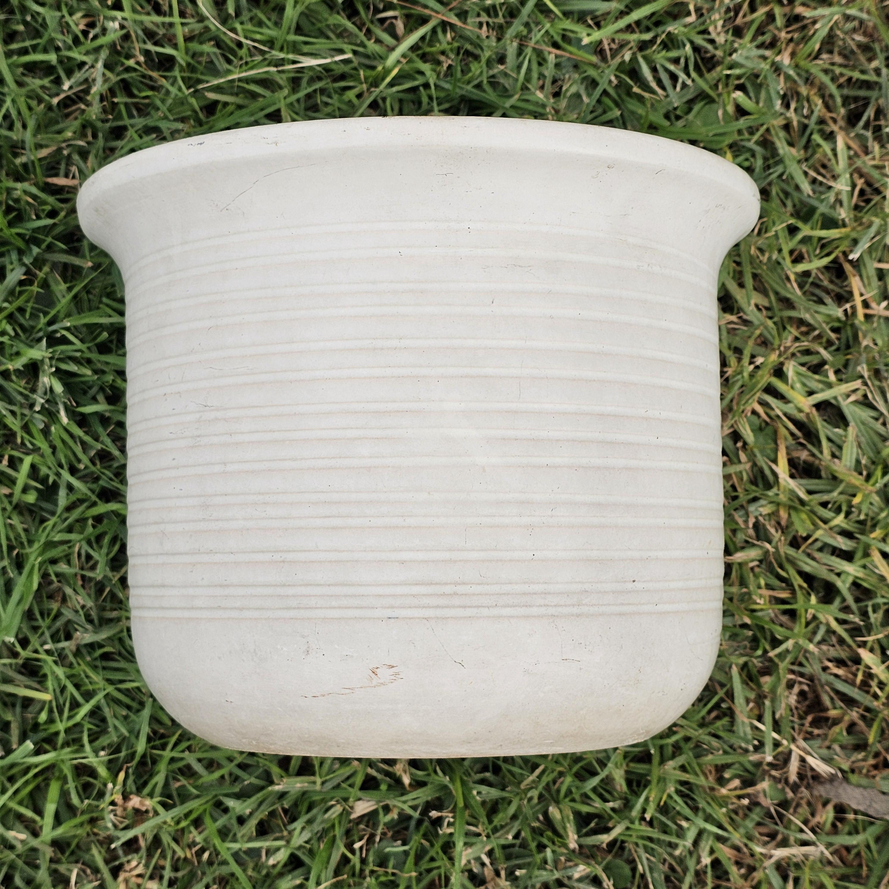 Gainey Ceramics U-10 White Planter Pot La Verne Calif USA MCM 10" Dia x 8" H