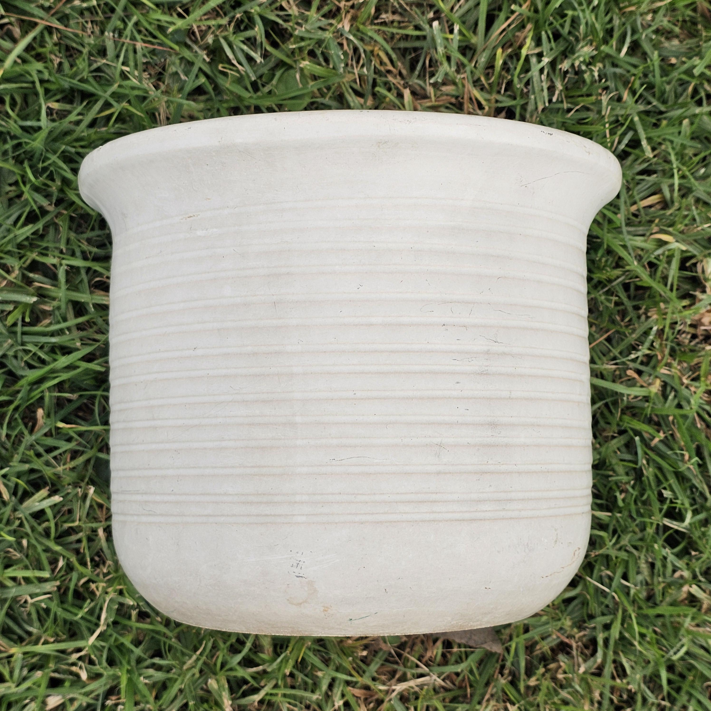 Gainey Ceramics U-10 White Planter Pot La Verne Calif USA MCM 10" Dia x 8" H