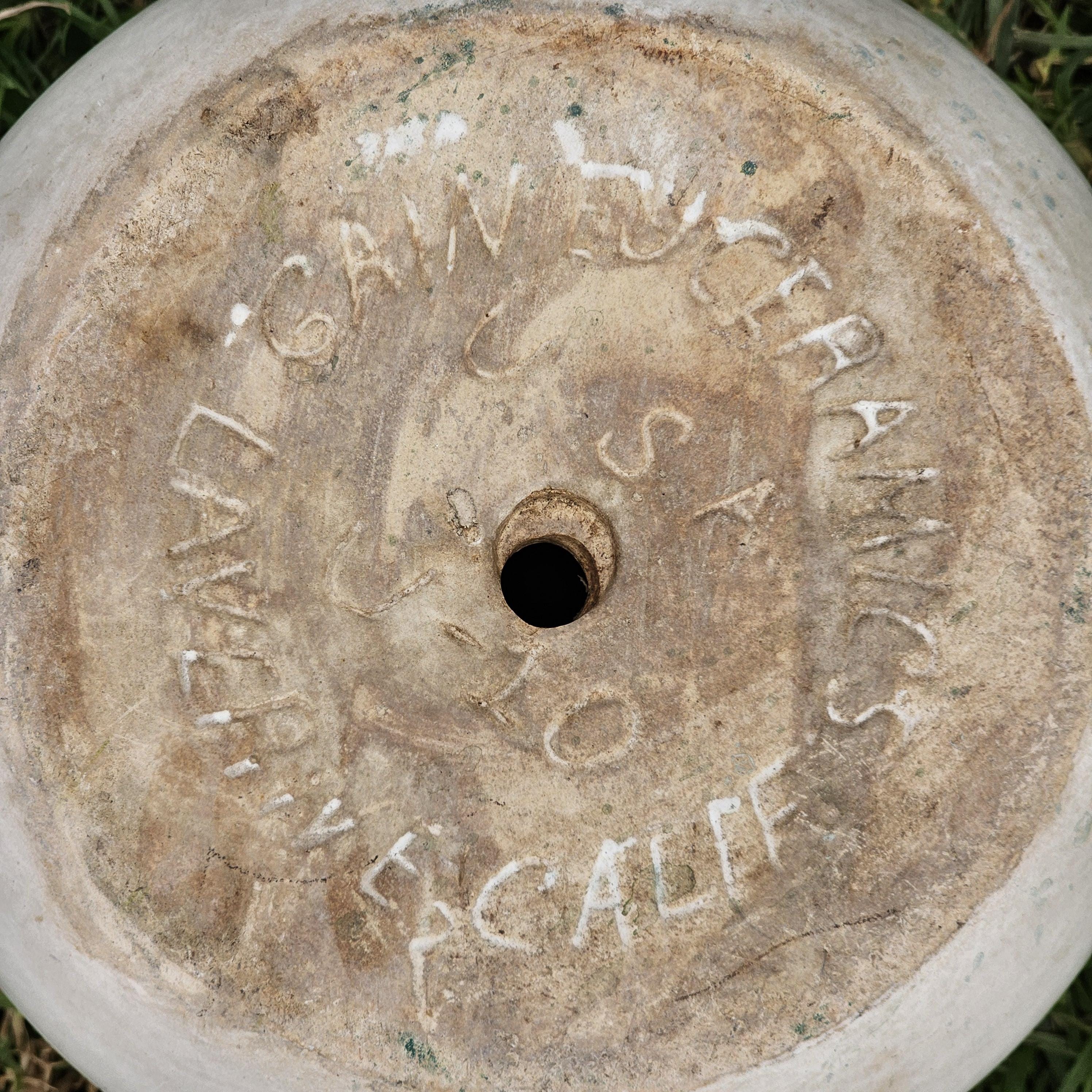 Gainey Ceramics U-10 White Planter Pot La Verne Calif USA MCM 10" Dia x 8" H