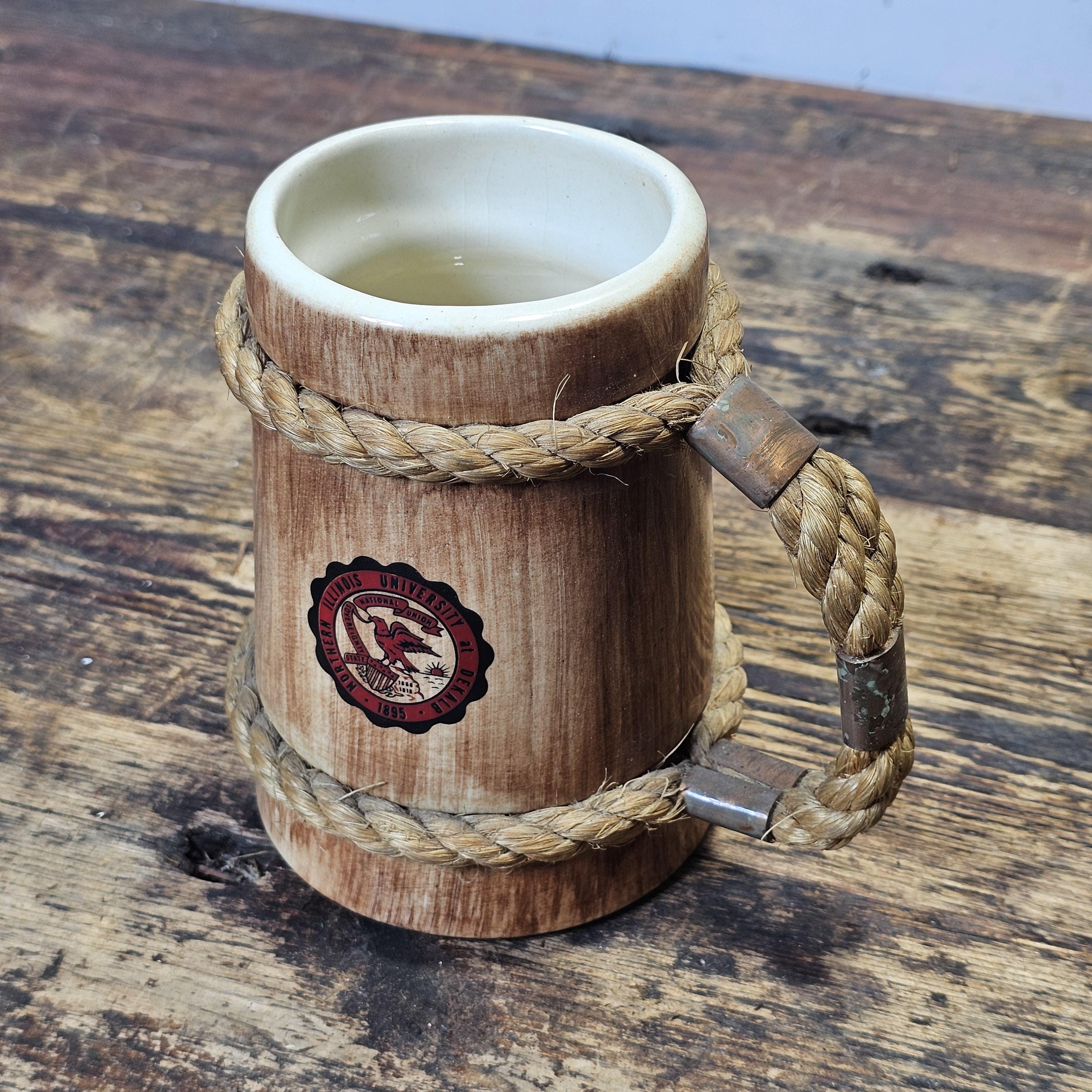 Vintage Northern Illinois University Mug With Rope 5.5"H