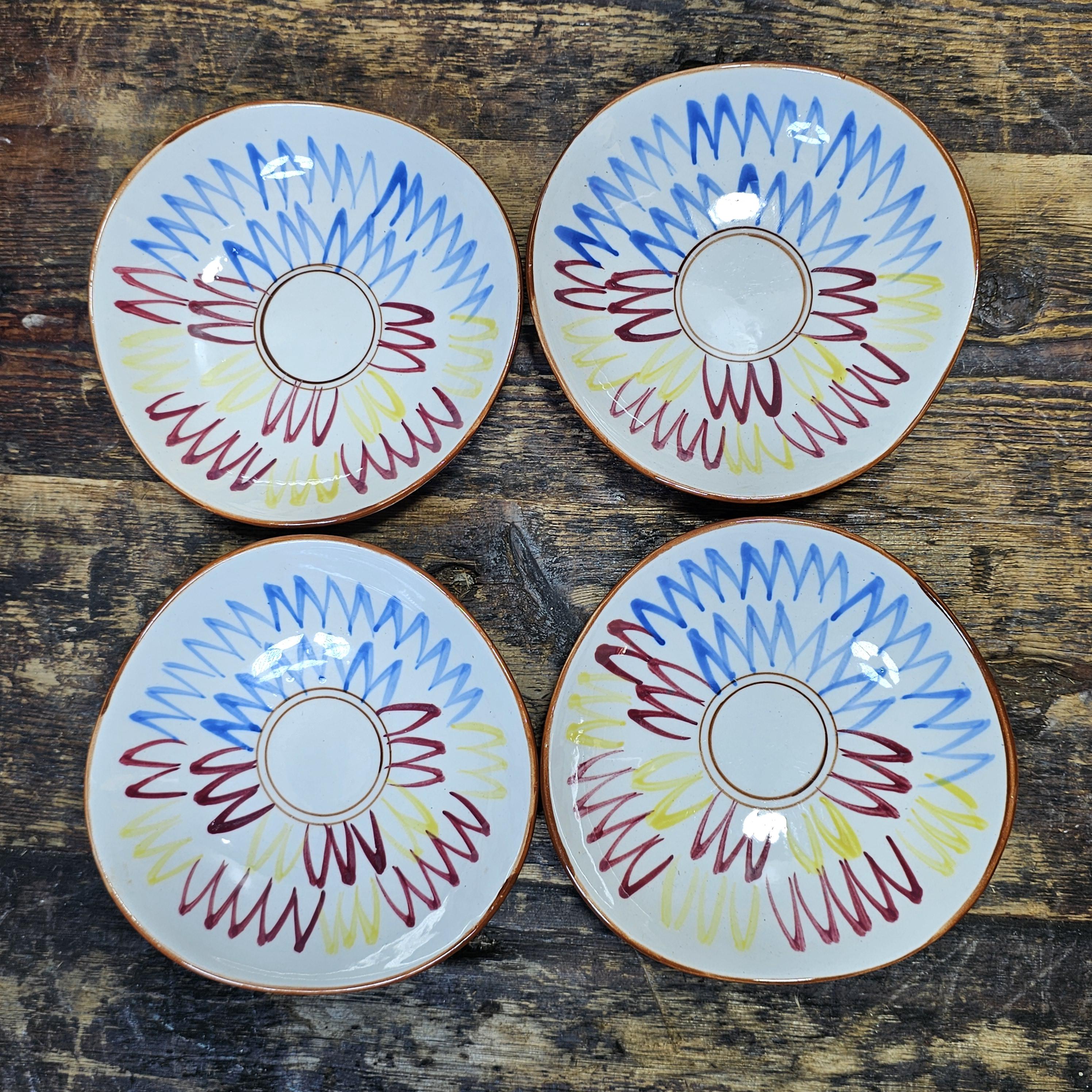 Set of 4 Vintage Nasco Hand Painted Fruit Snack Bowls 6" x 6" x 1.5"H