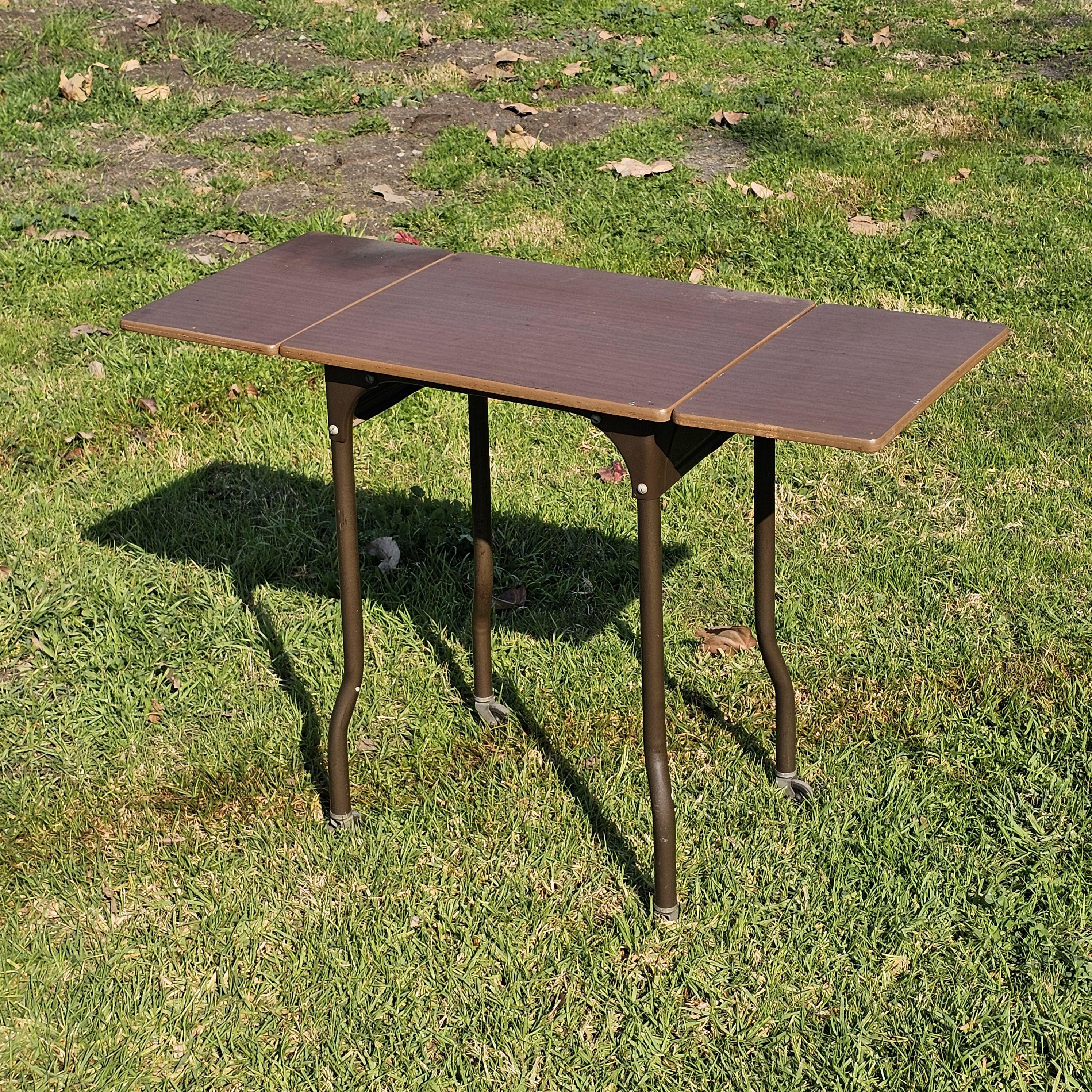 MASO Steel Products Rolling Drop Leaf Typewriter Table MCM