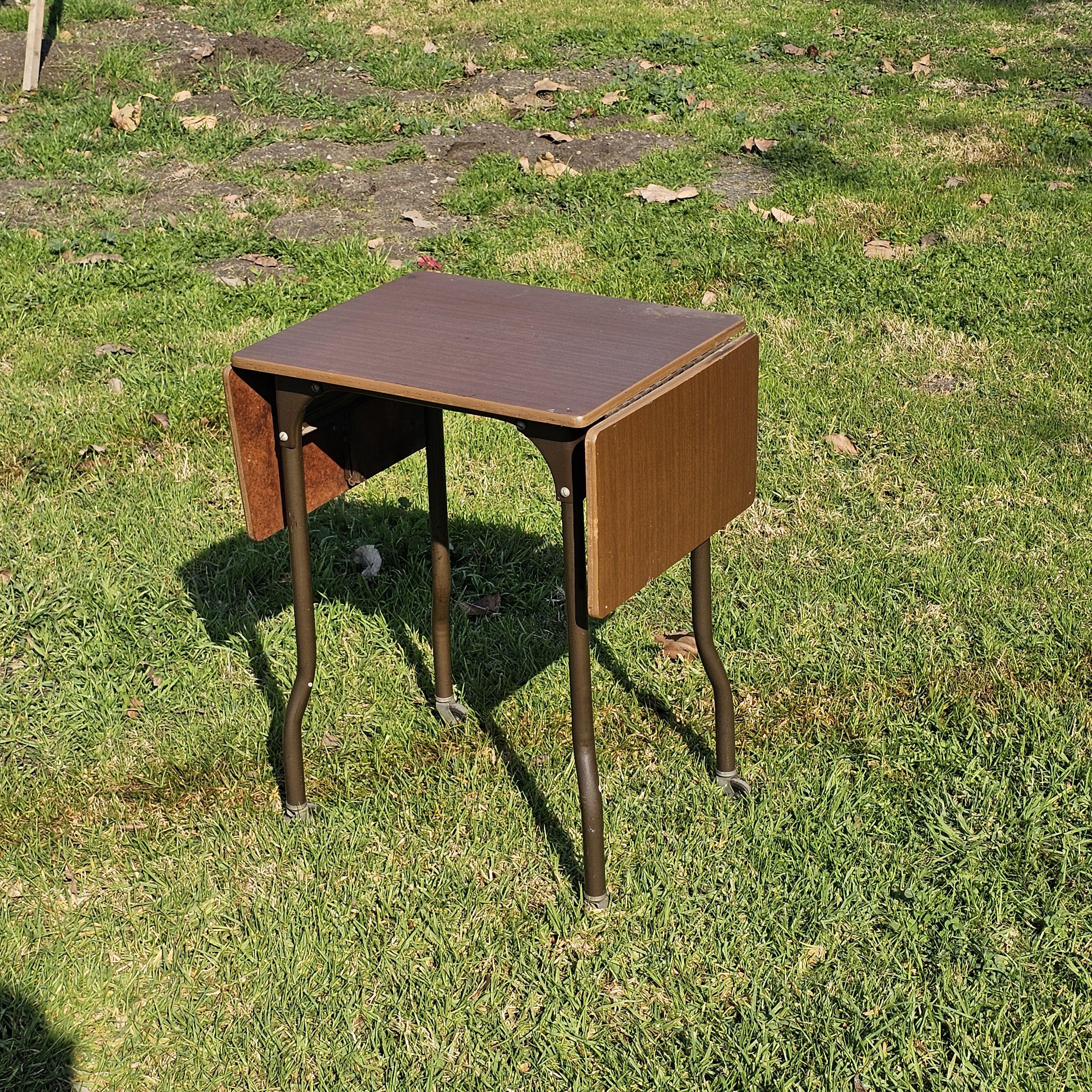 MASO Steel Products Rolling Drop Leaf Typewriter Table MCM