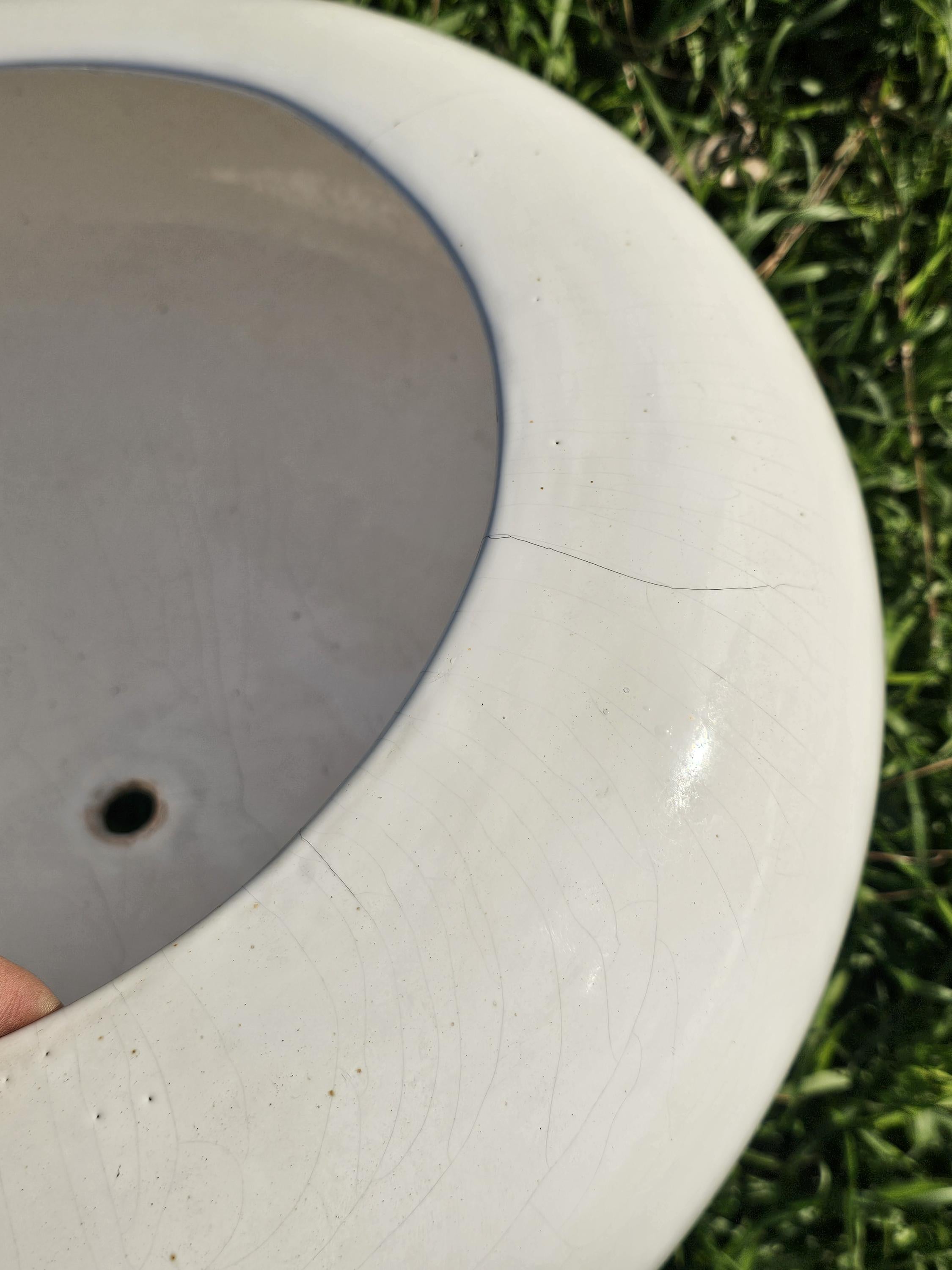 Semi-Spherical White Planter Ceramic Glazed Planter Pot with Drainage 15" Diam