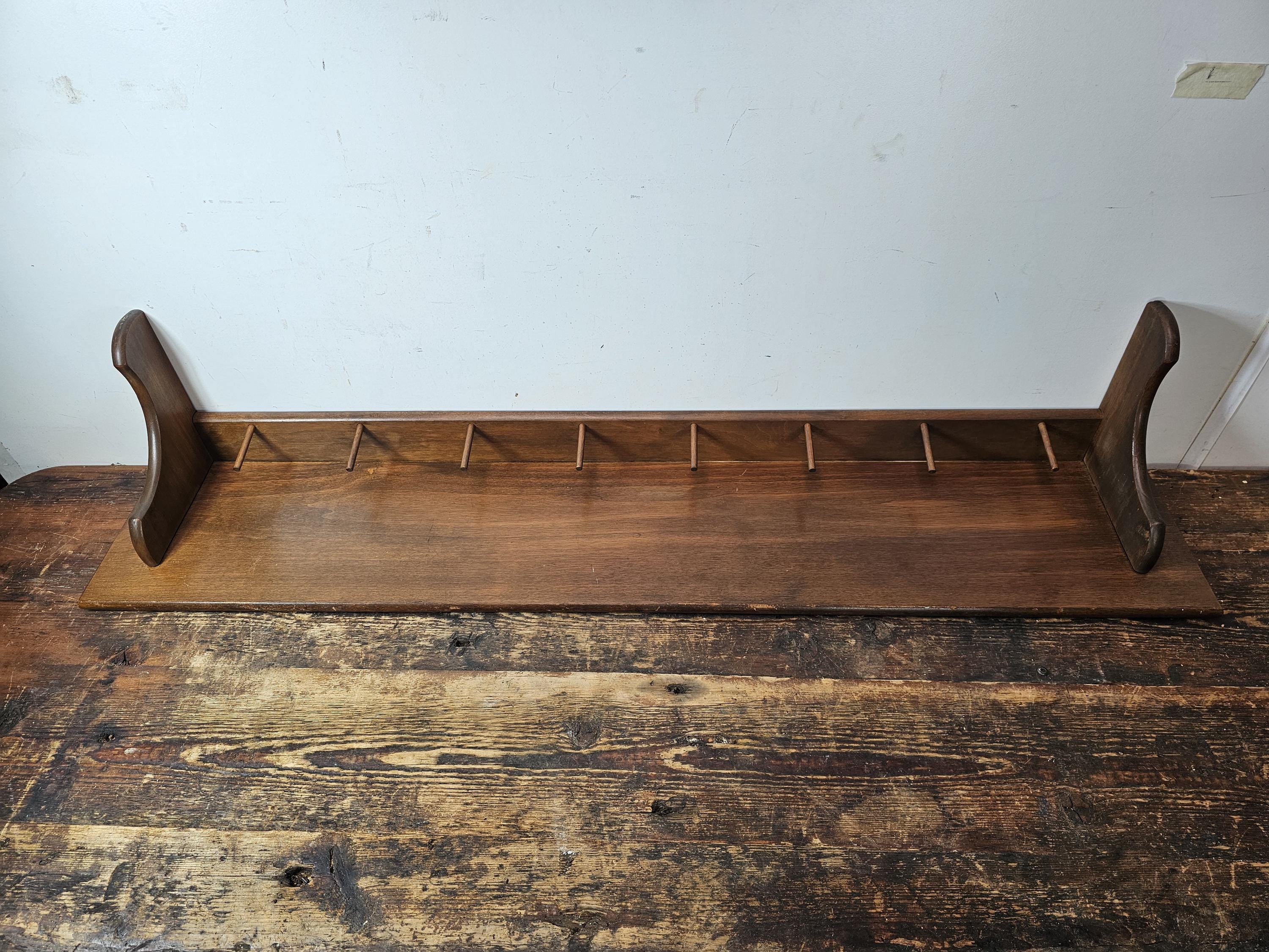 Sheryn's Maple Of California Wall Mount Kitchen Utensil Rack With Plate Groove