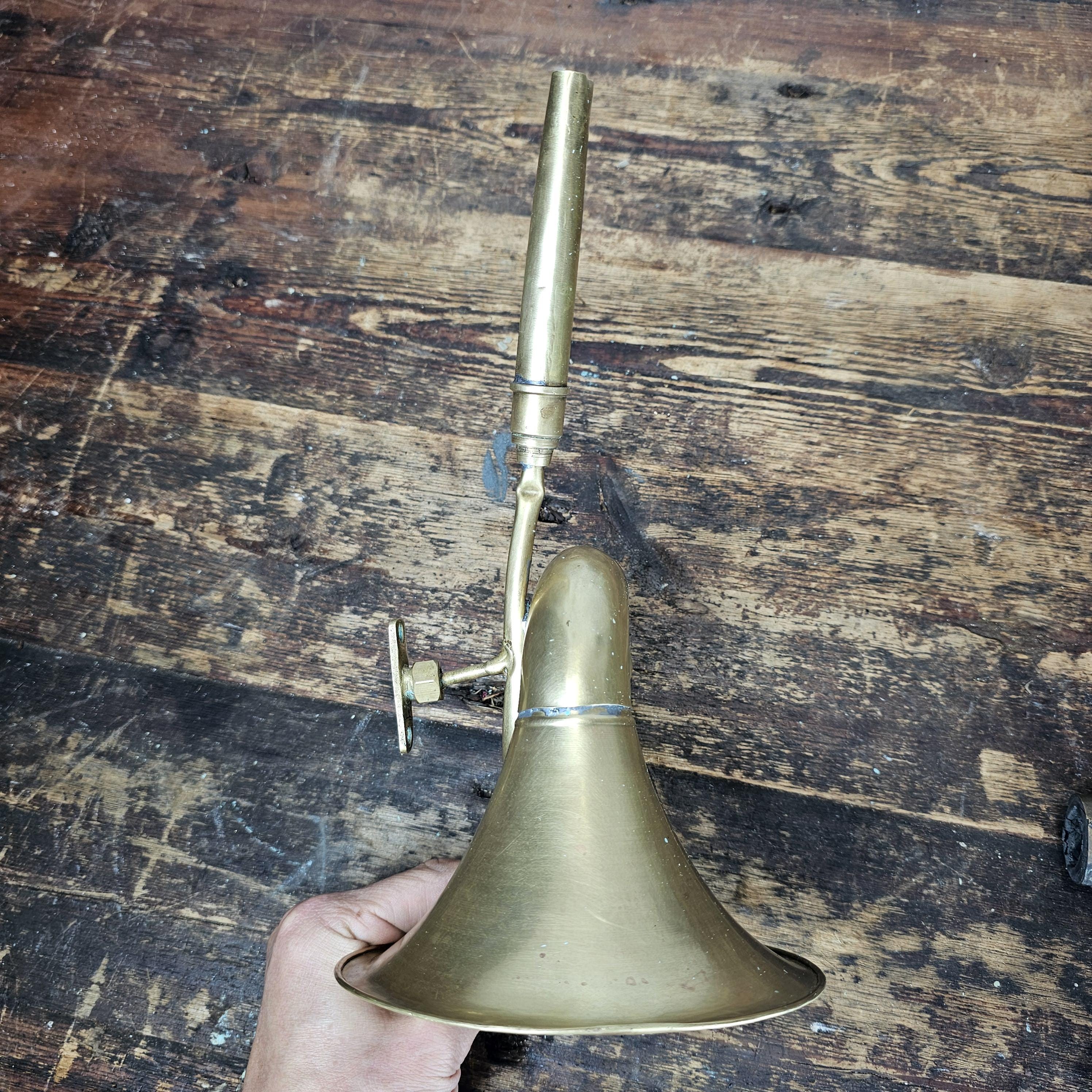 Antique Brass Car Horn Wall Decor