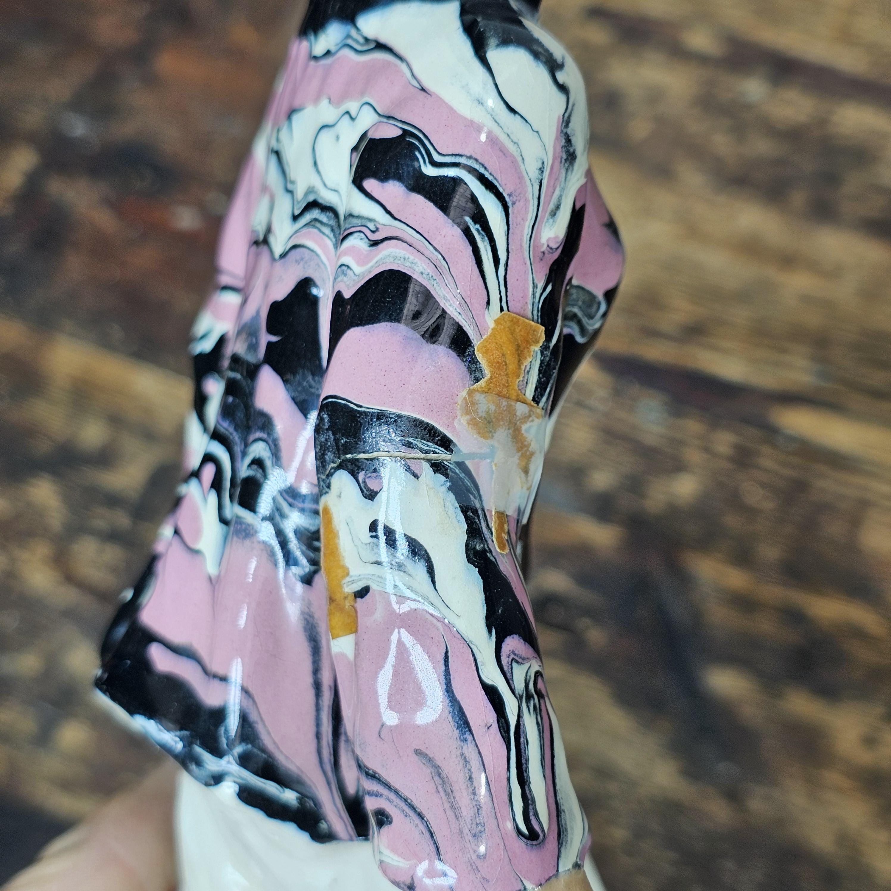 Vintage Hedi Schoop Ceramic Asian Lady with Basket Signed 1950s