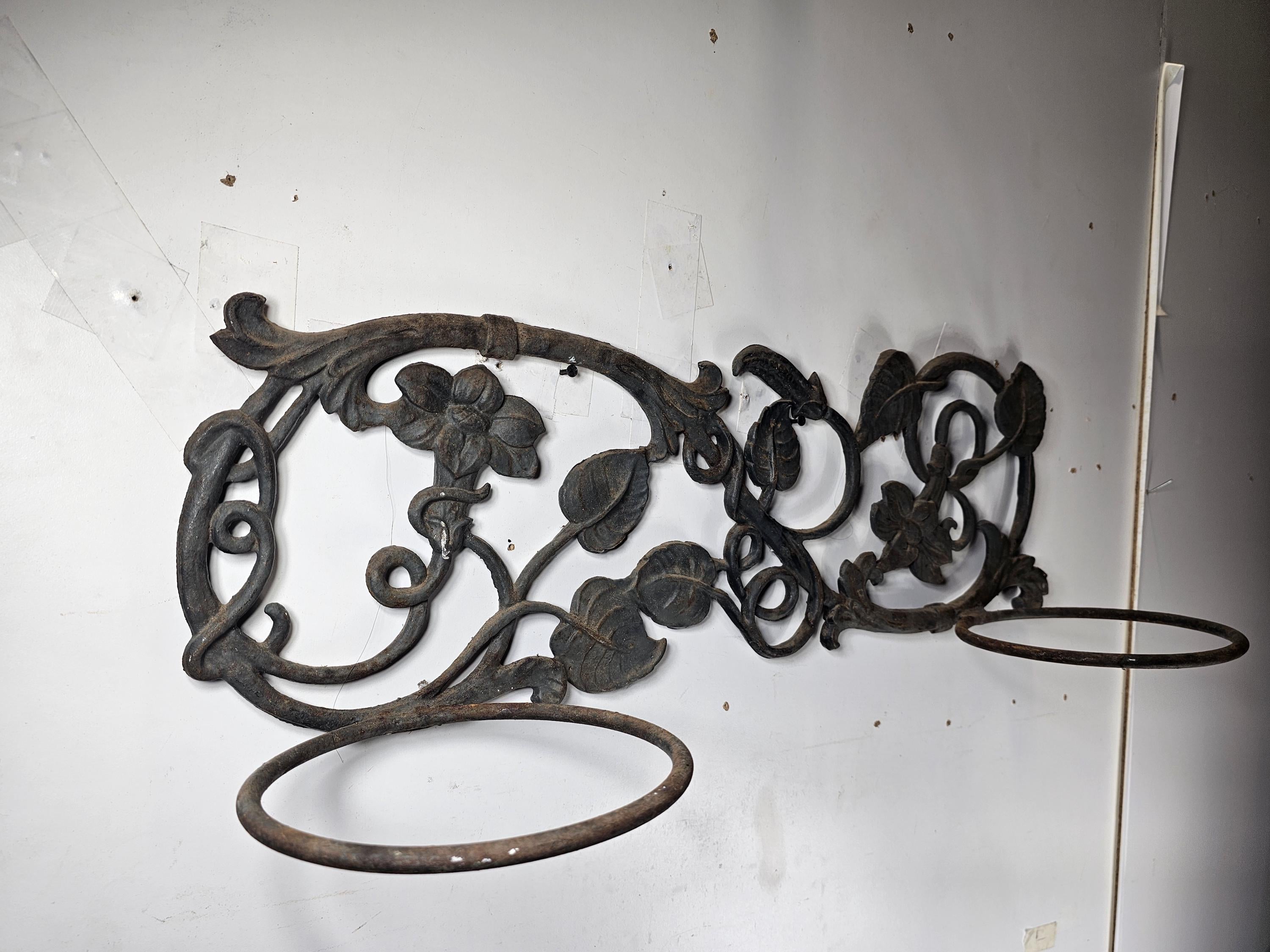 Victorian Style Cast Iron Wall Planter with Ivy Design 28.5"L x 9.5"H x 8.5"D