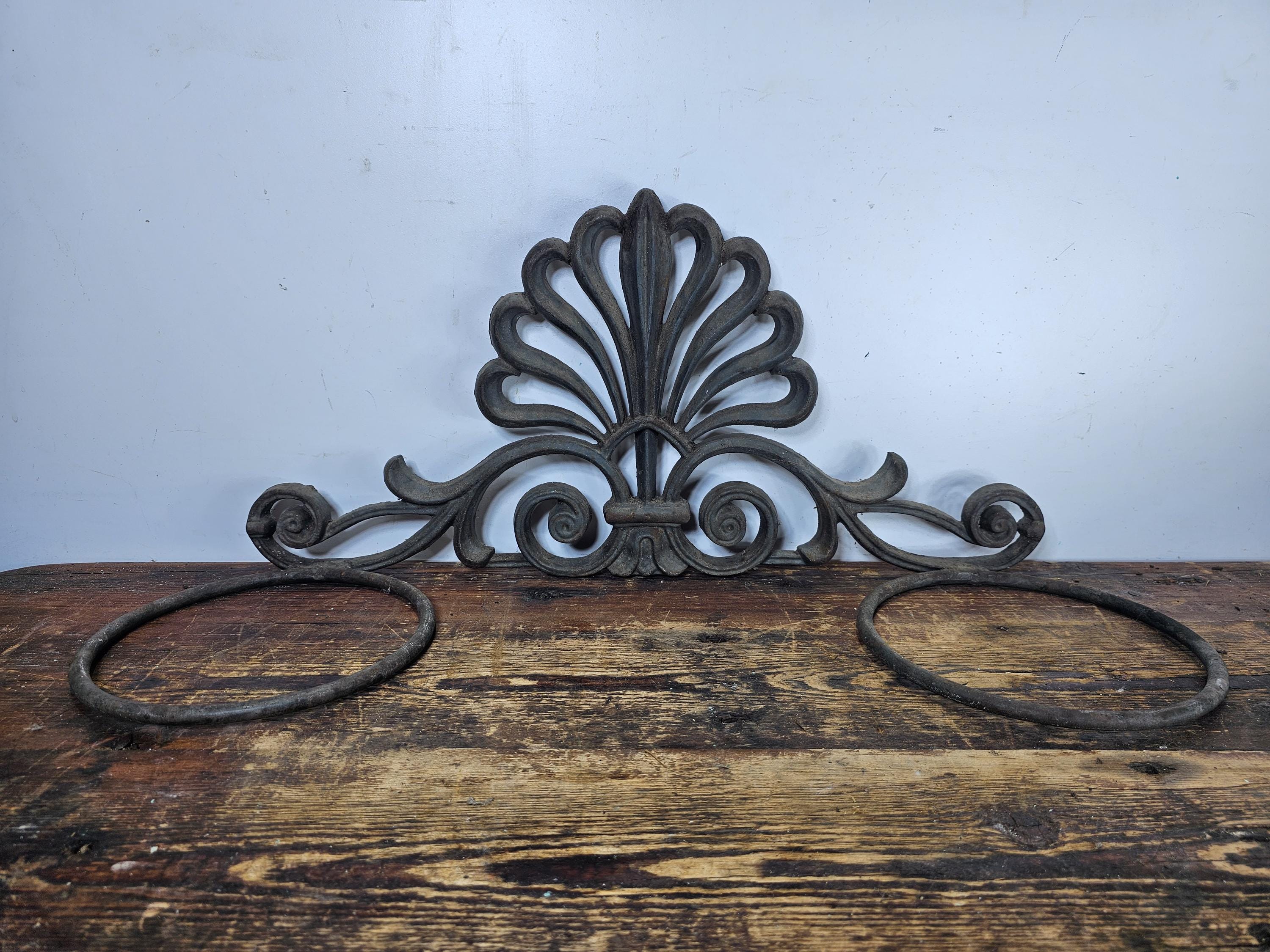Victorian Style Cast Iron Wall Planter with Fan Design 26"L x 10.5"H x 8.5"D