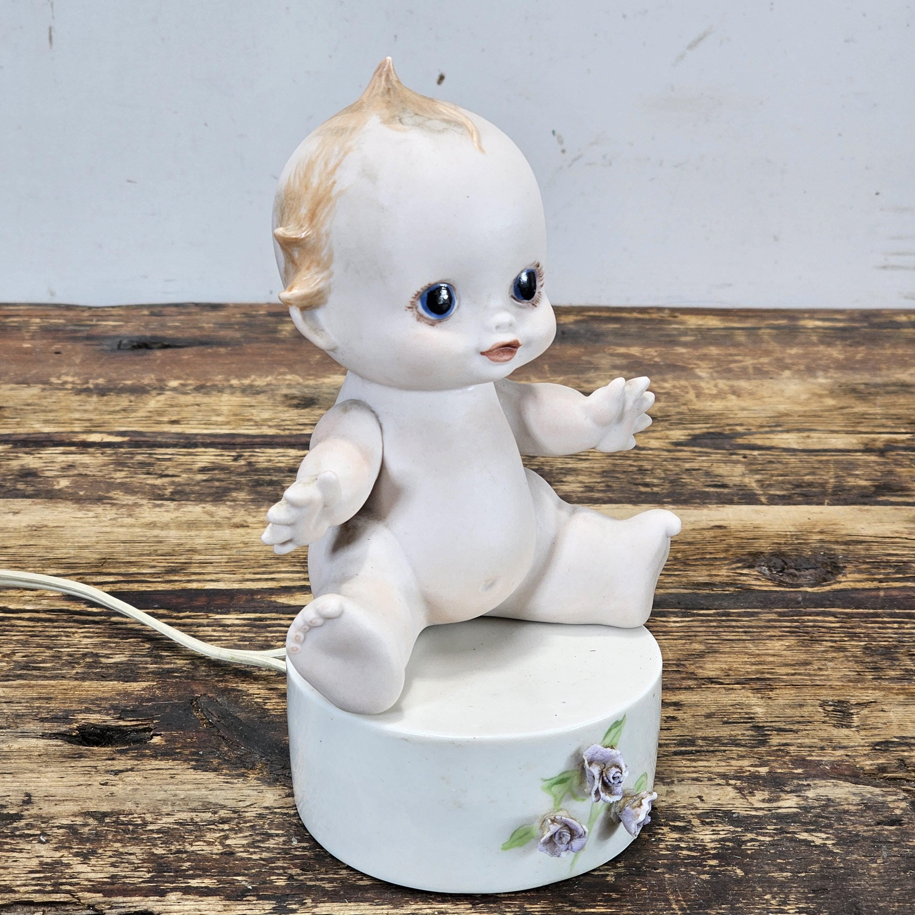 Vintage Kewpie Baby Doll Bisque Lamp 7.5"H