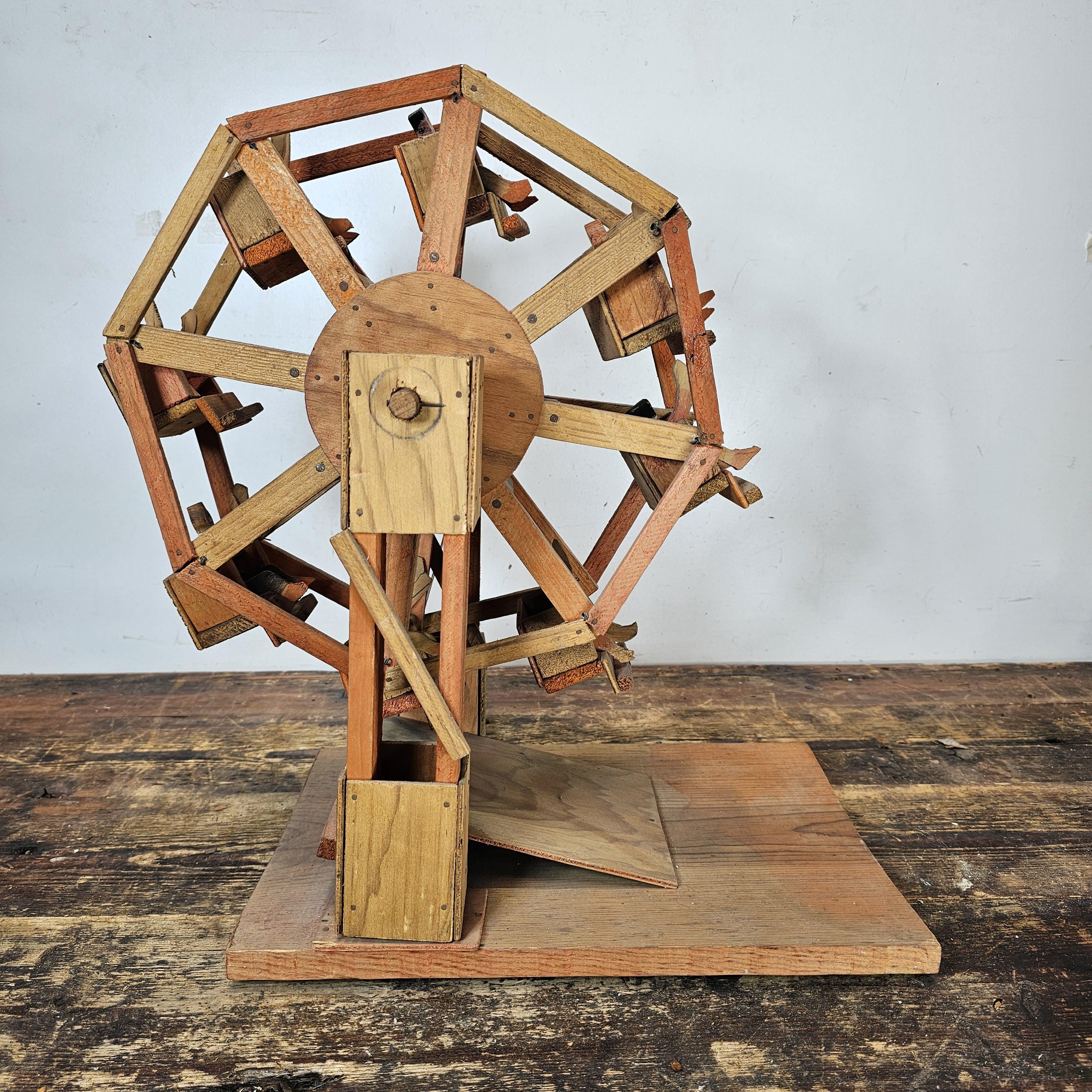 Vintage Mexican Folk Art Wooden Ferris Wheel