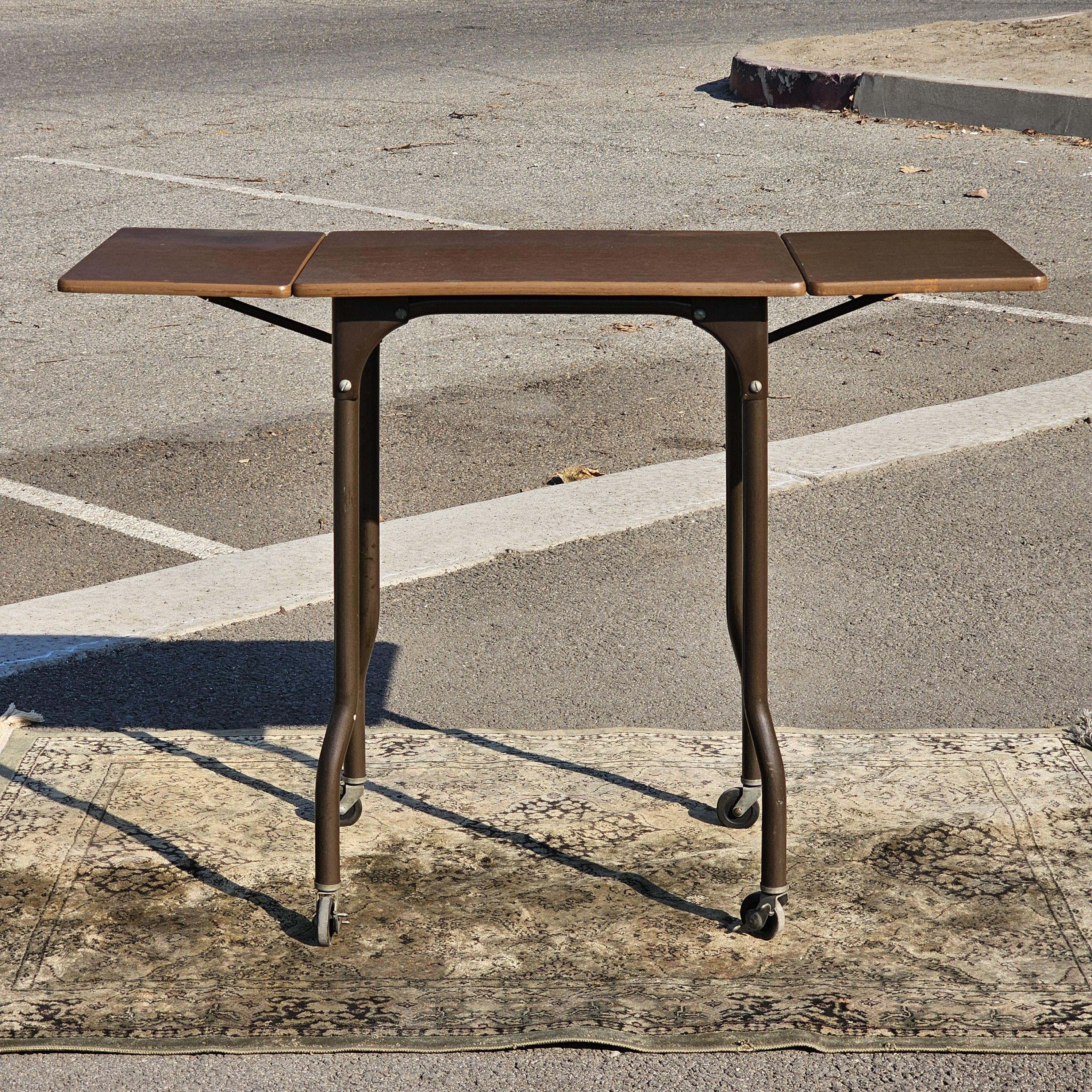 MASO Steel Products Rolling Drop Leaf Typewriter Table MCM