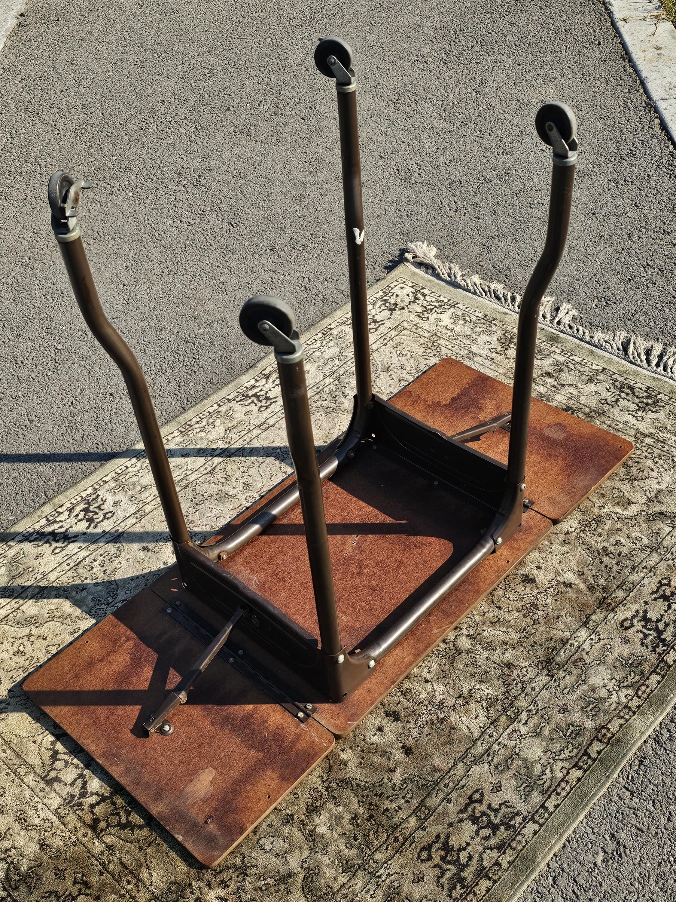 MASO Steel Products Rolling Drop Leaf Typewriter Table MCM