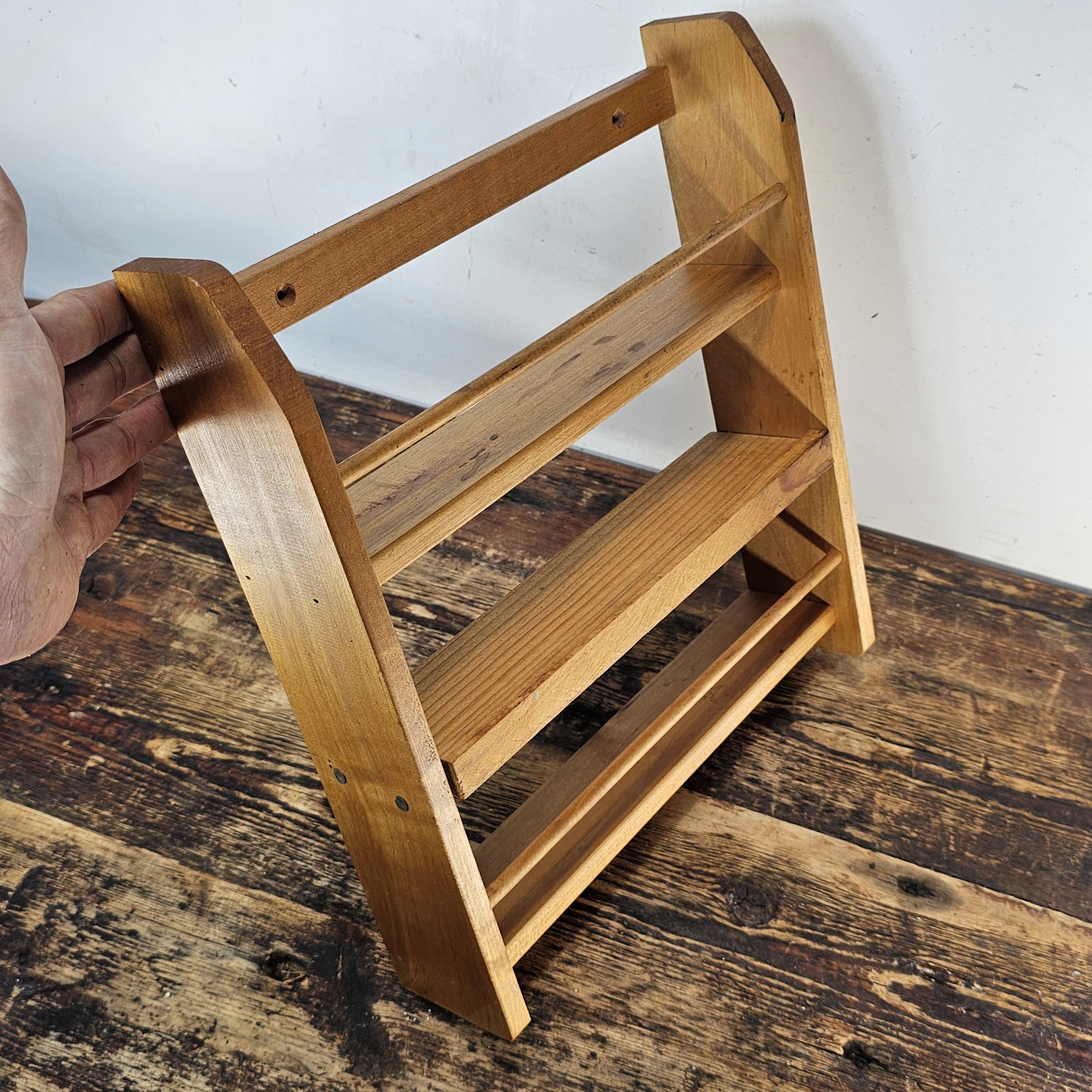 Vintage Rustic Wood Spice Cabinet Rack Wall Mounted 14"H x 12.75"W x 2.75"D