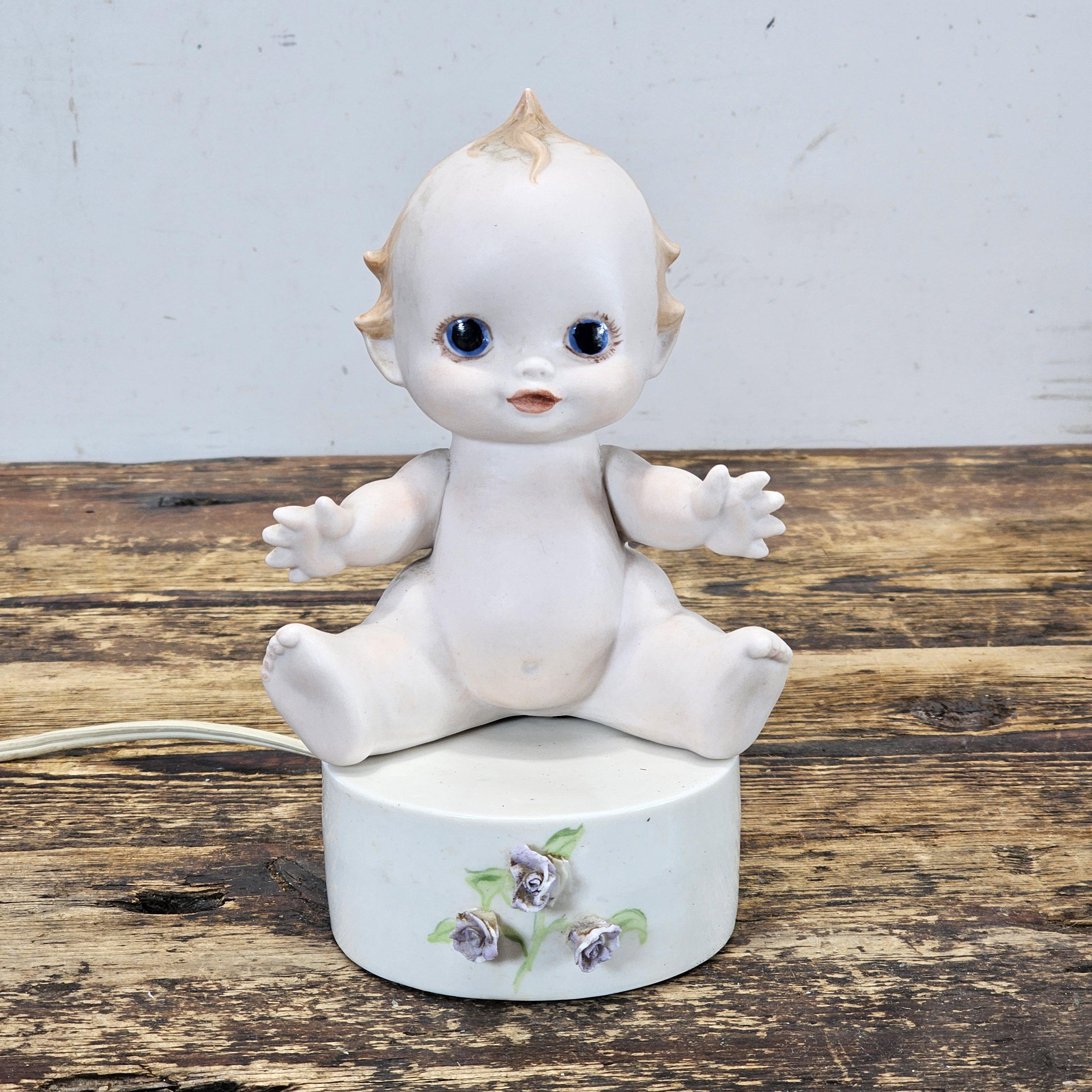 Vintage Kewpie Baby Doll Bisque Lamp 7.5"H