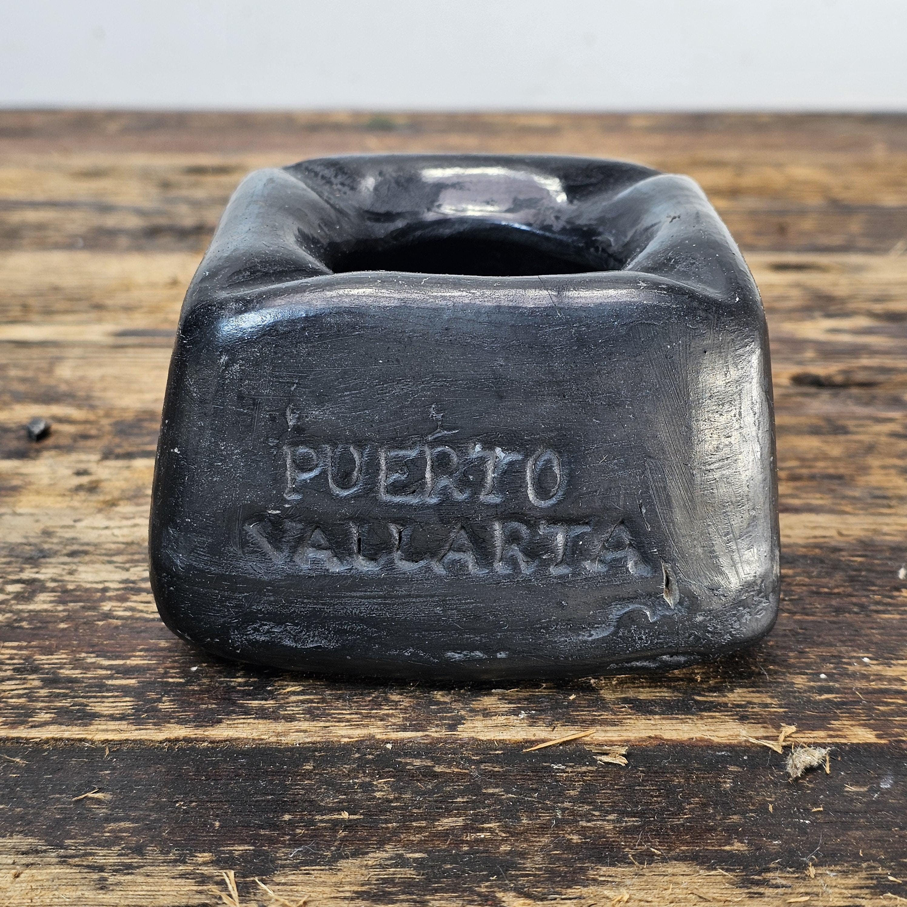 Vintage Oaxaca Black Clay Ashtray Hotel Camino Real In Puerto Vallarta