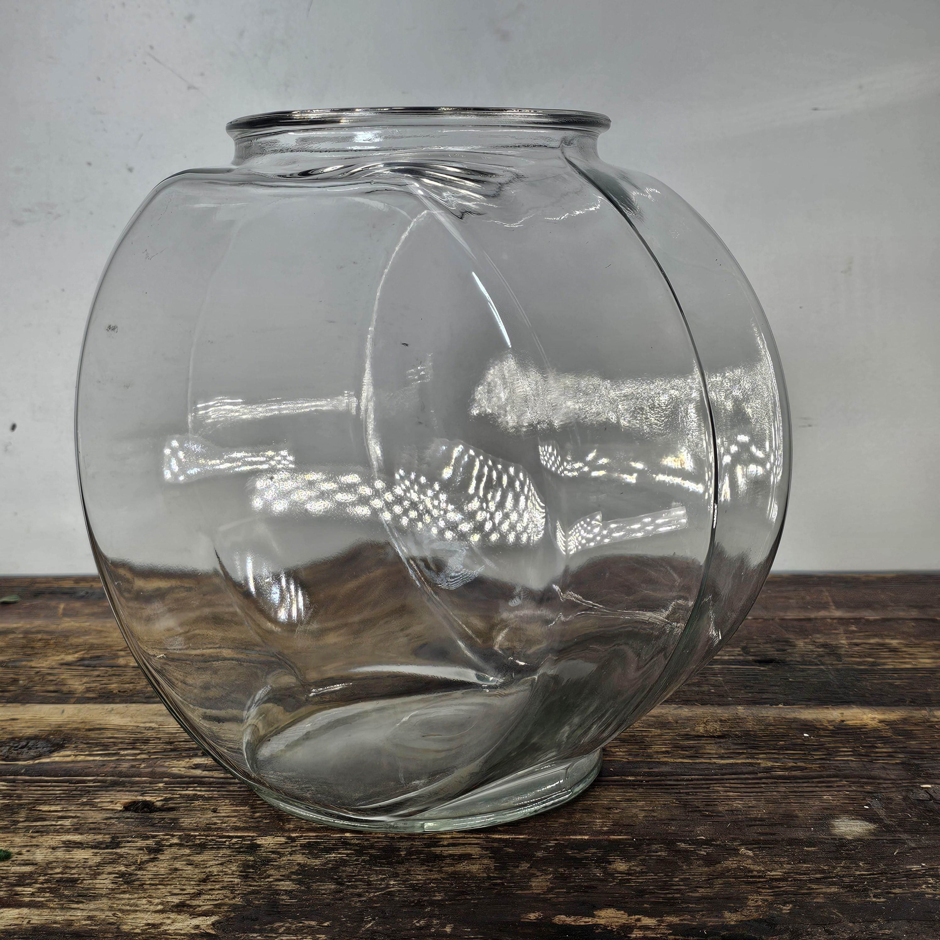 Anchor Hocking Goldfish Betta Glass Drum Bowl 2 Gallon 10"W x 10.5"H x 6.5"D