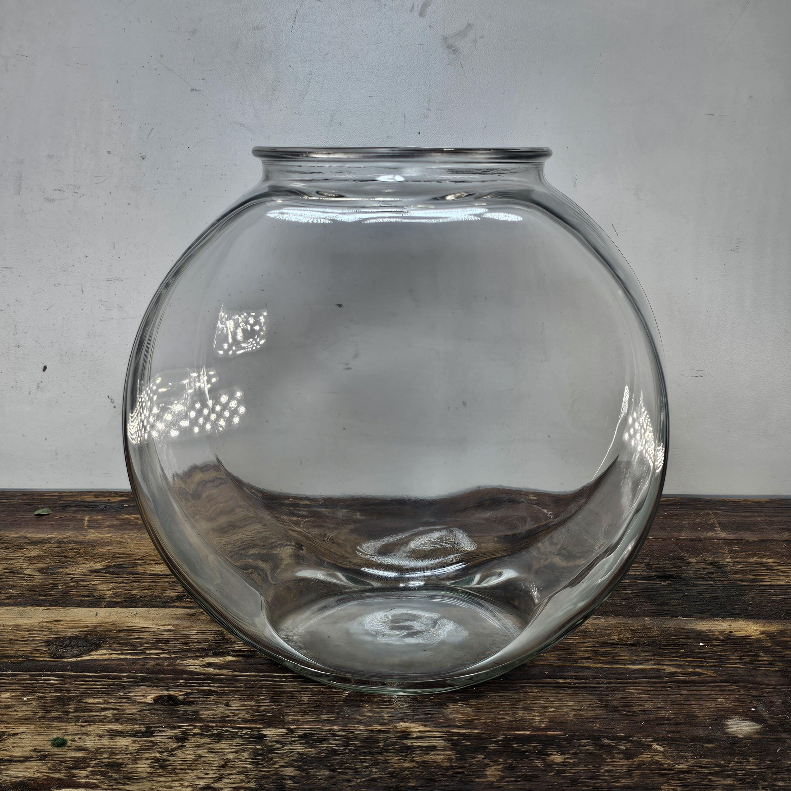 Anchor Hocking Goldfish Betta Glass Drum Bowl 2 Gallon 10"W x 10.5"H x 6.5"D
