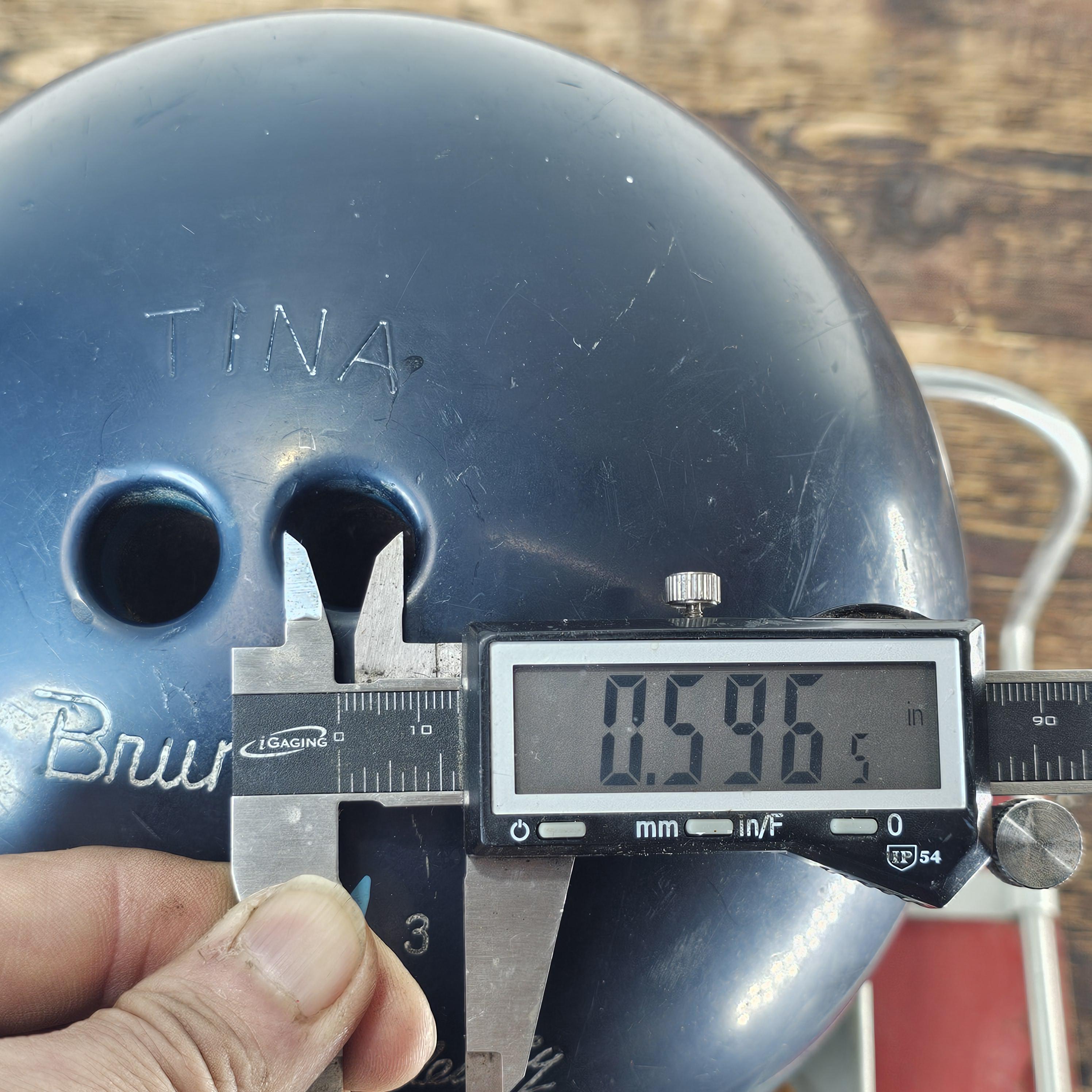 Vintage Brunswick Marion Ladewig Bowling Ball 12.75 lb. With Base