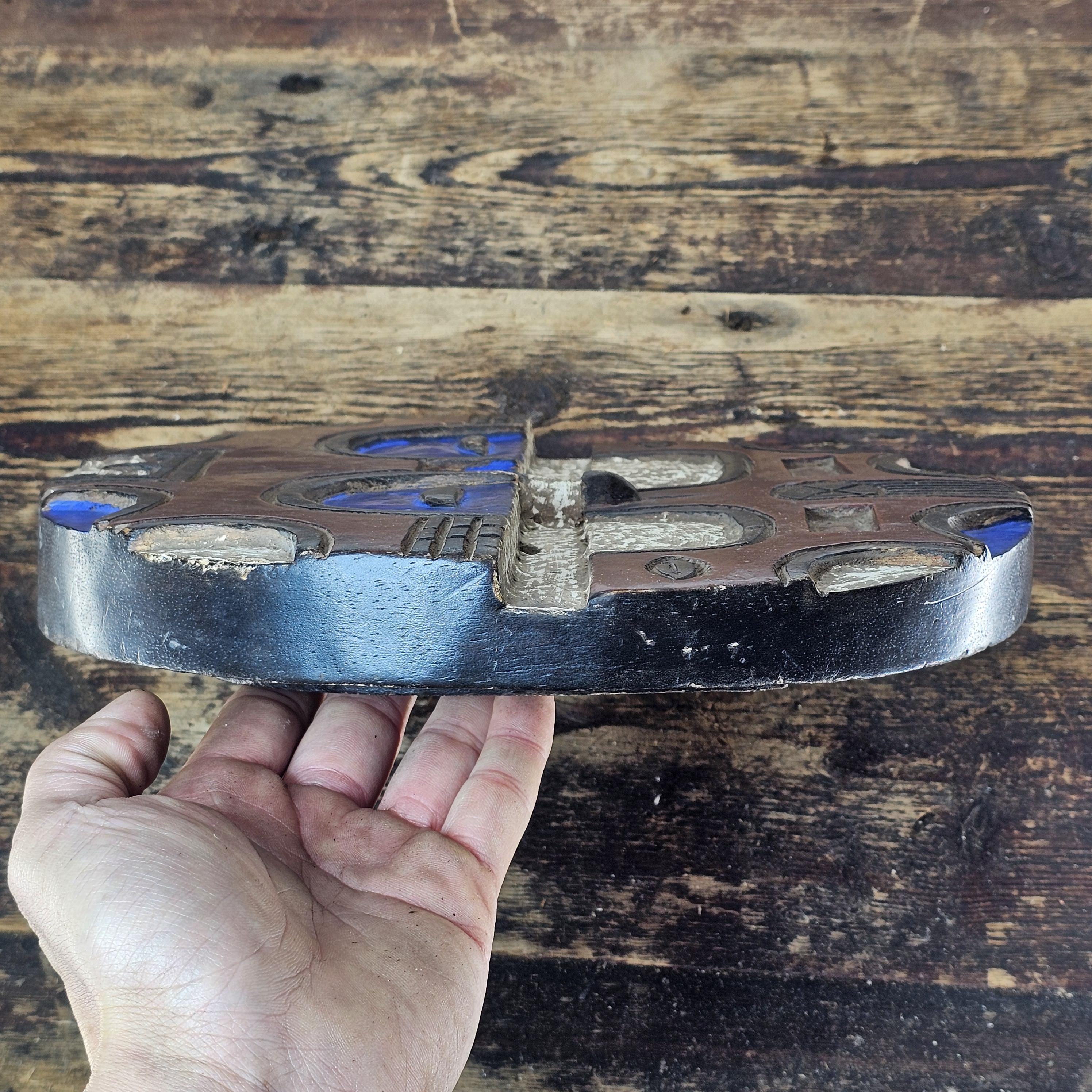 African Teke Face Mask From the Congo Republics And Gabon Kidumu 11" Diam x 2"D