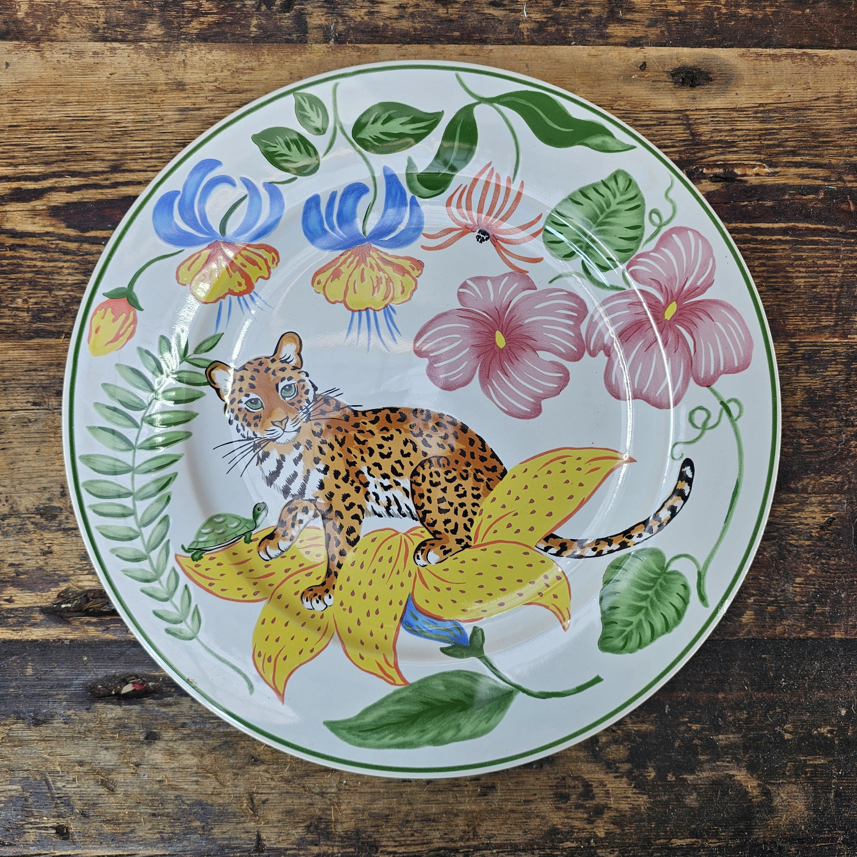 1995 Lynn Chase Jungle Flowers France Service Plate /Charger 12 3/8"