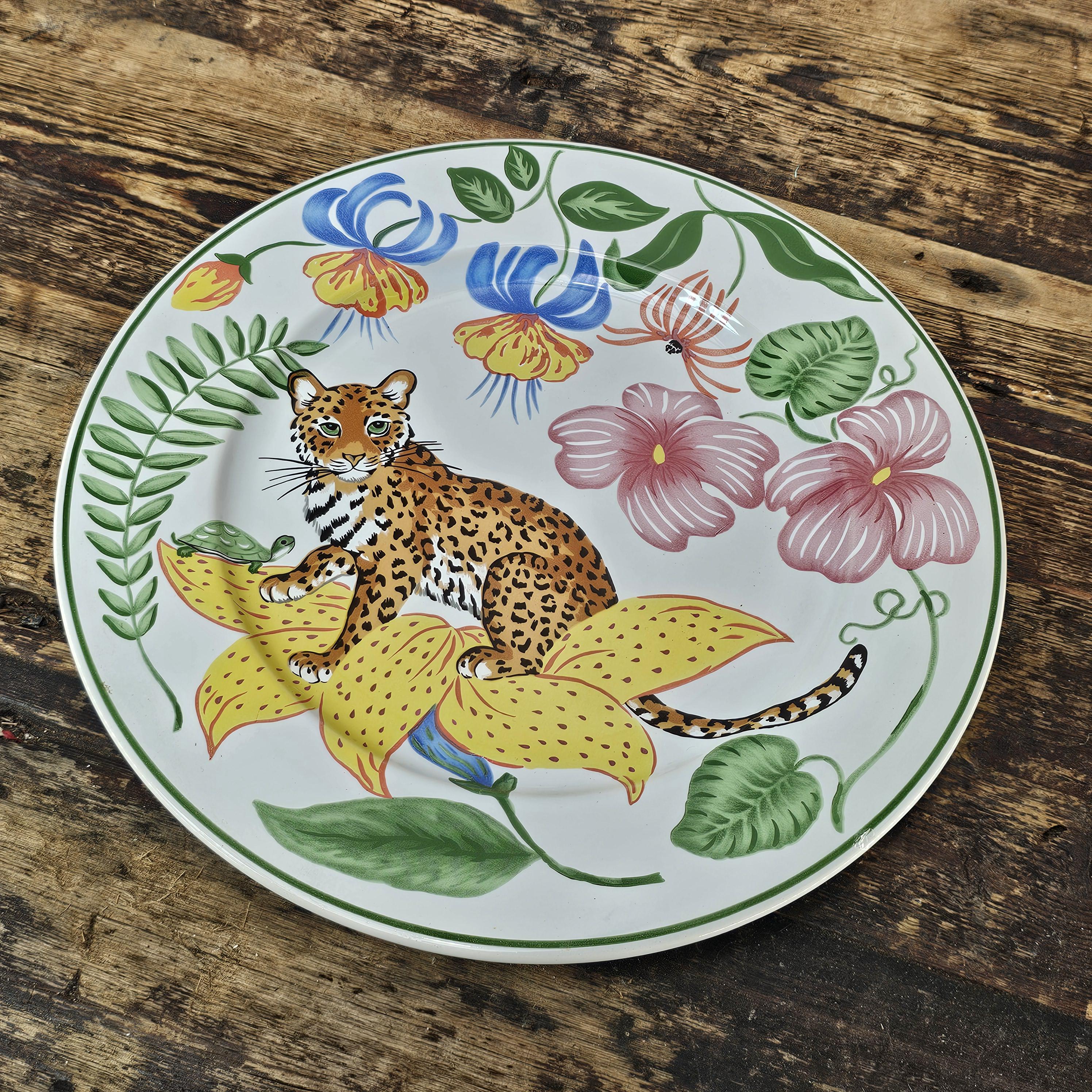 1995 Lynn Chase Jungle Flowers France Service Plate /Charger 12 3/8"