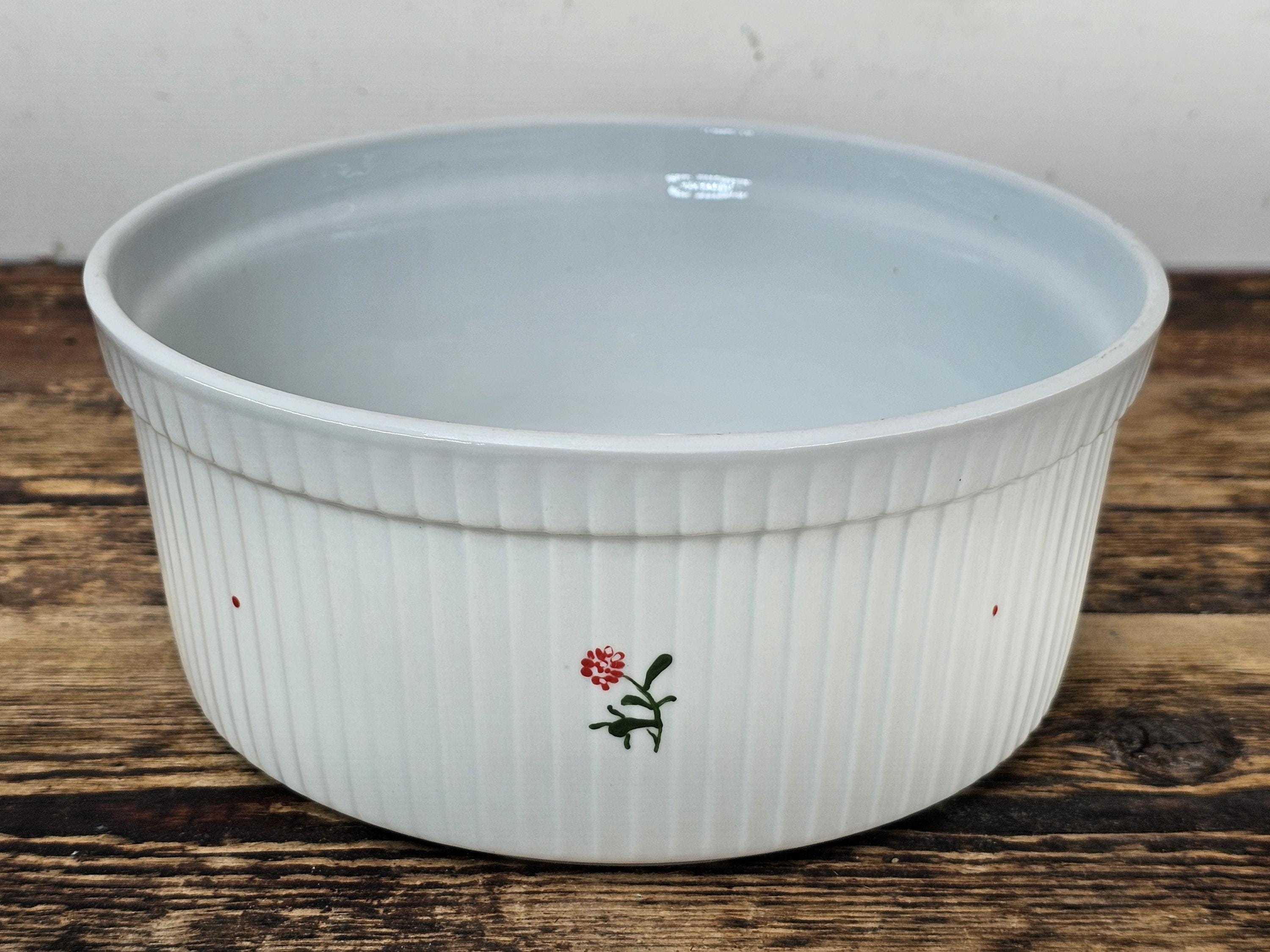 Retro Floral Kitchen Set /Creamer/Ramekins/Covered Casserole Dish/Pie Dish