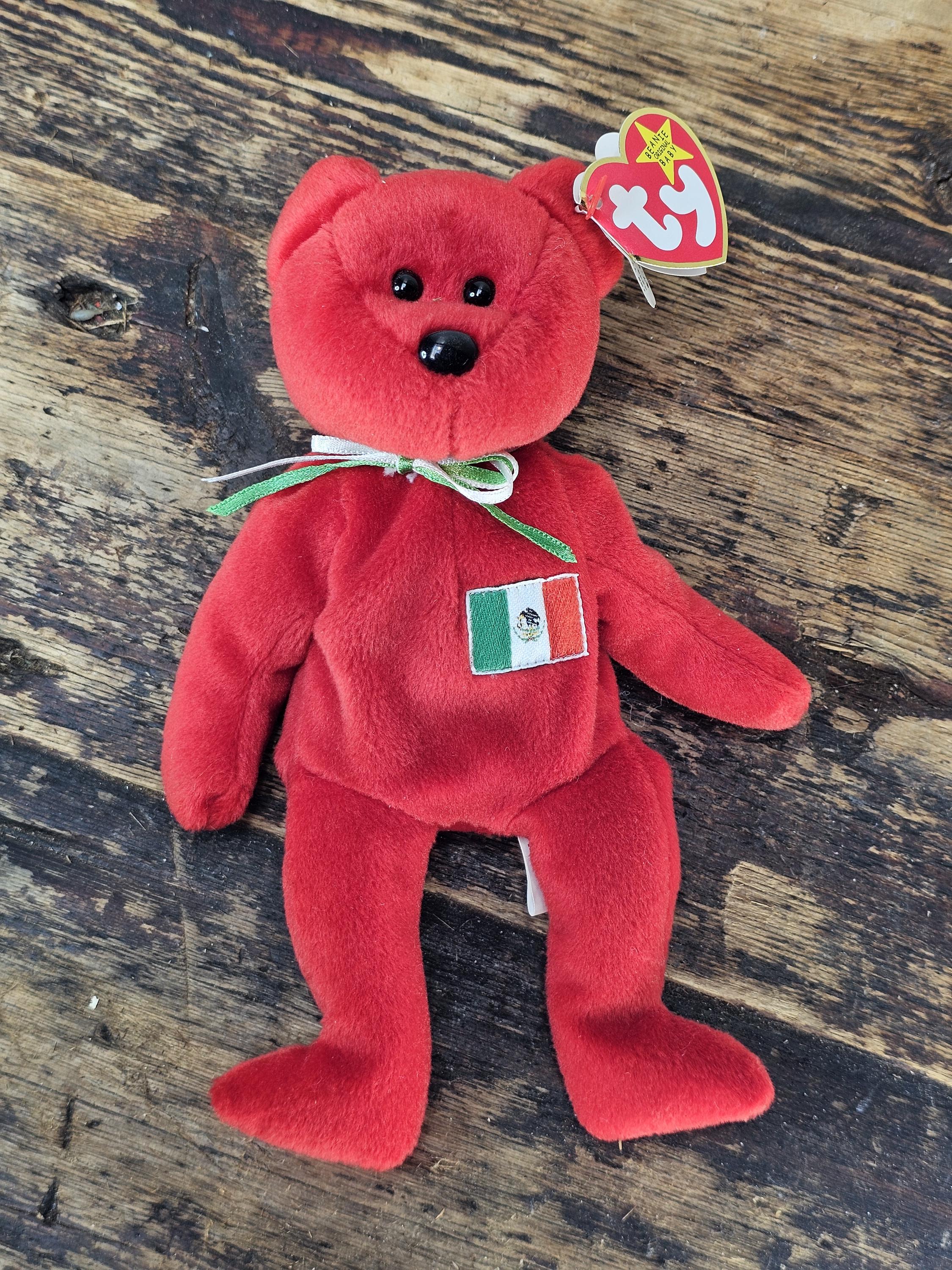 TY Beanie Baby 1999 Osito the Mexican Bear Red