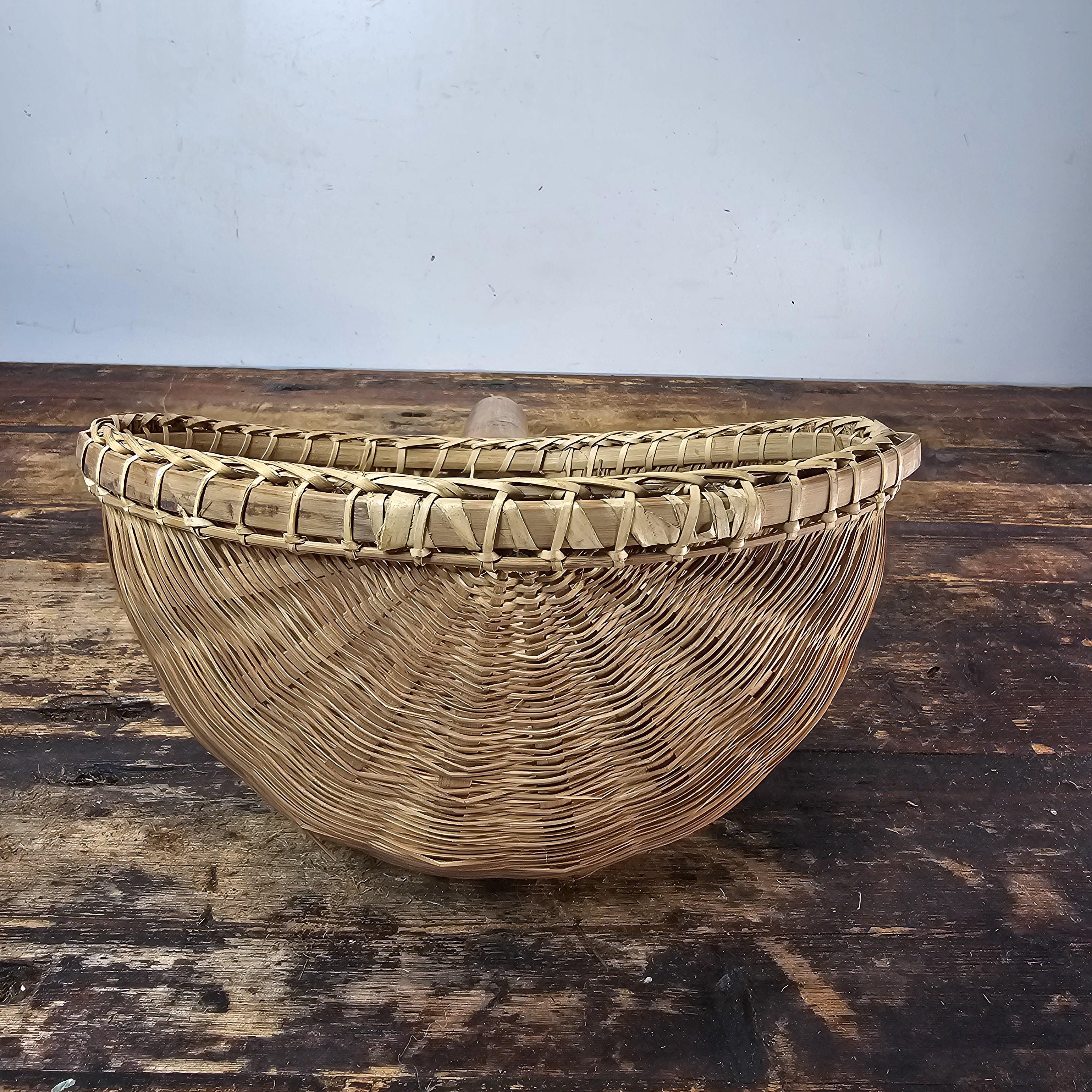 Primitive Hand Woven Bamboo Strainer Ladle