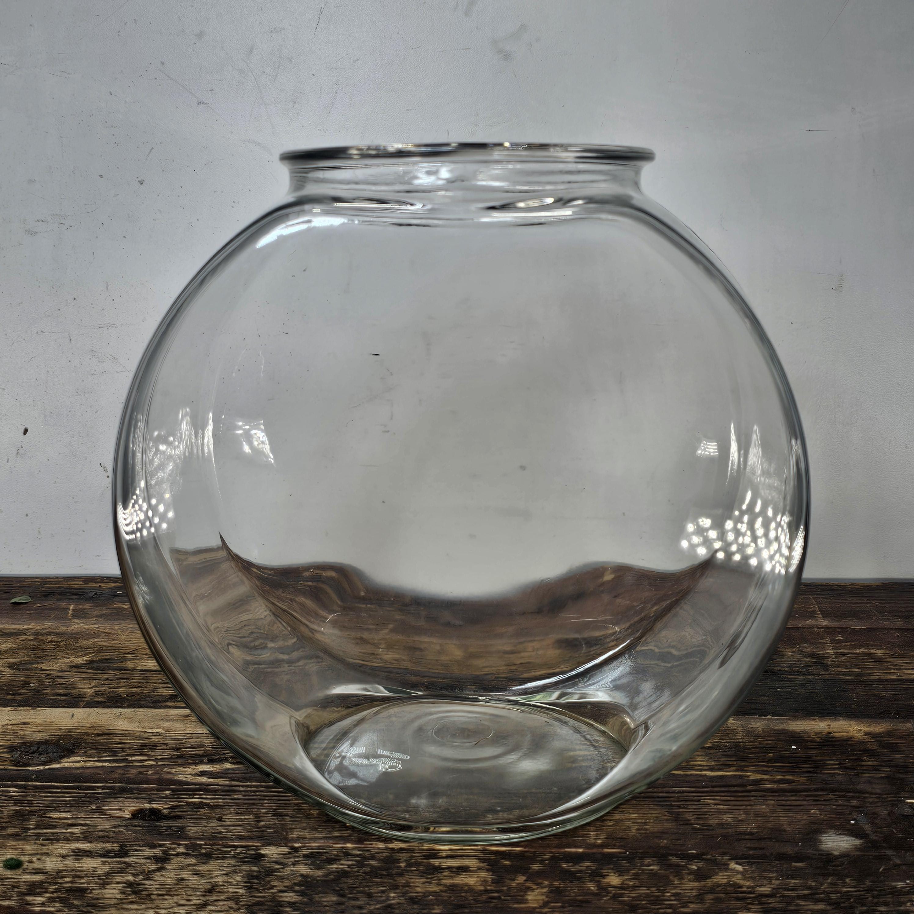 Anchor Hocking Goldfish Betta Glass Drum Bowl 2 Gallon 10"W x 10.5"H x 6.5"D