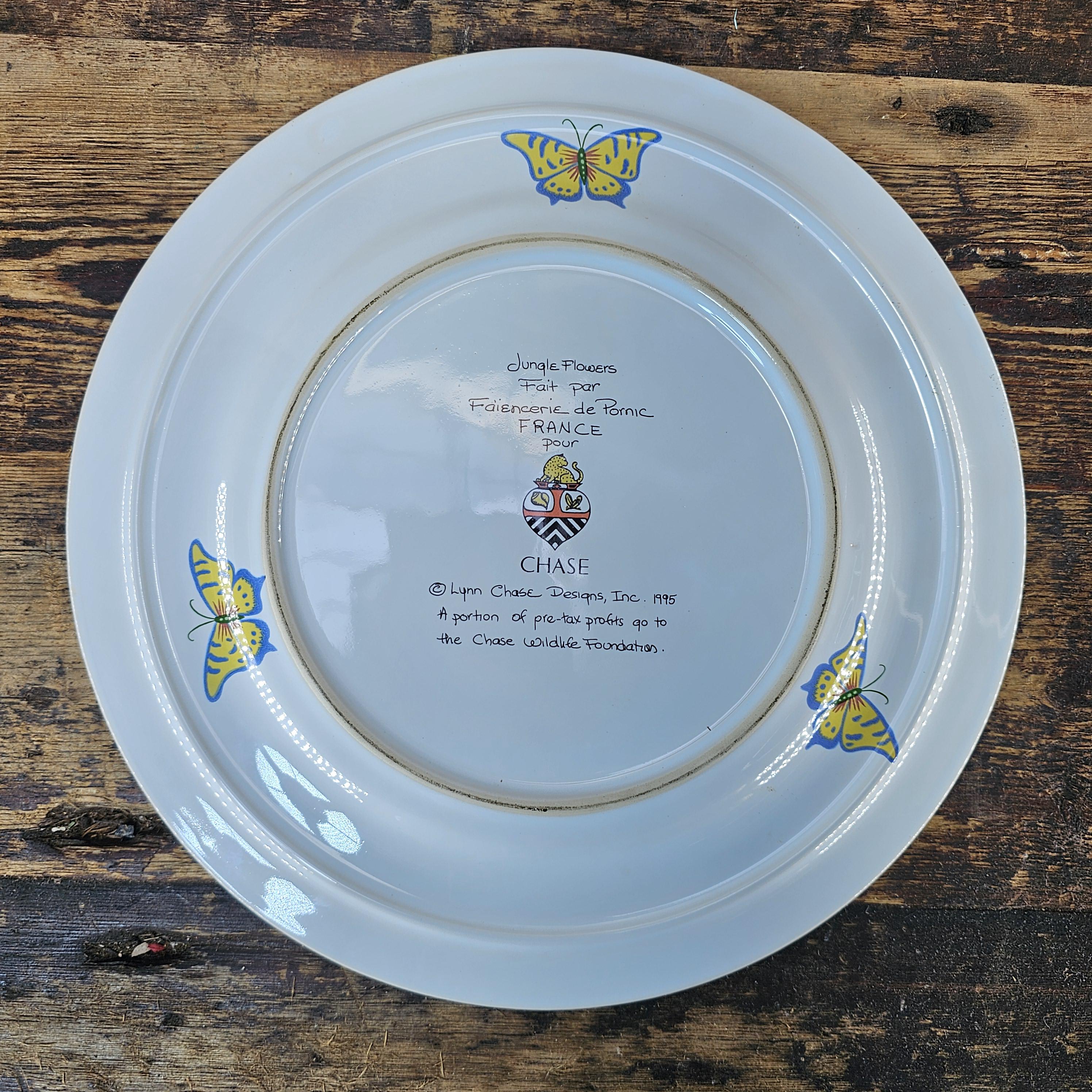 1995 Lynn Chase Jungle Flowers France Service Plate /Charger 12 3/8"