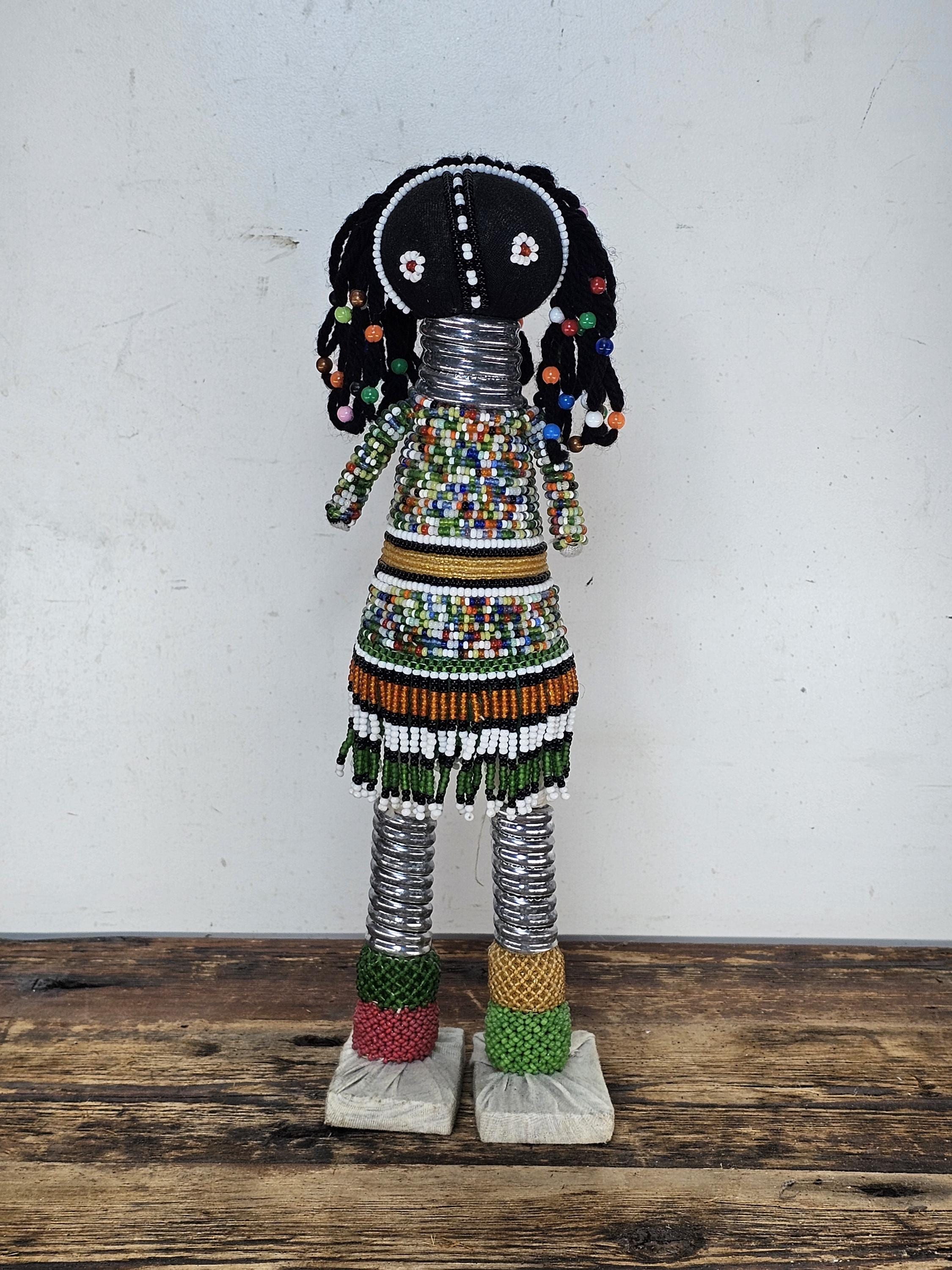 South African Premium Ndebele Beaded Art Doll 13"H