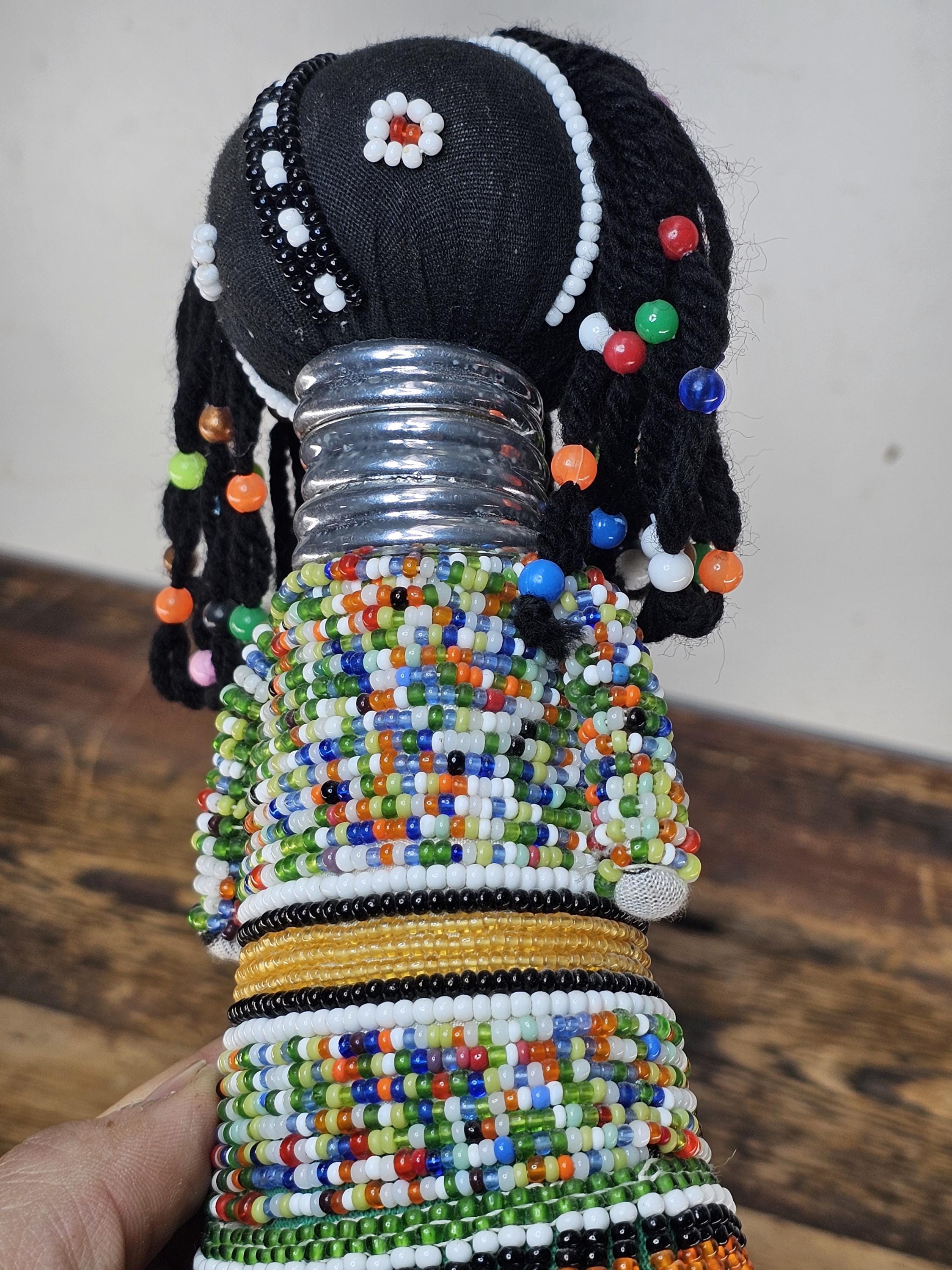 South African Premium Ndebele Beaded Art Doll 13"H